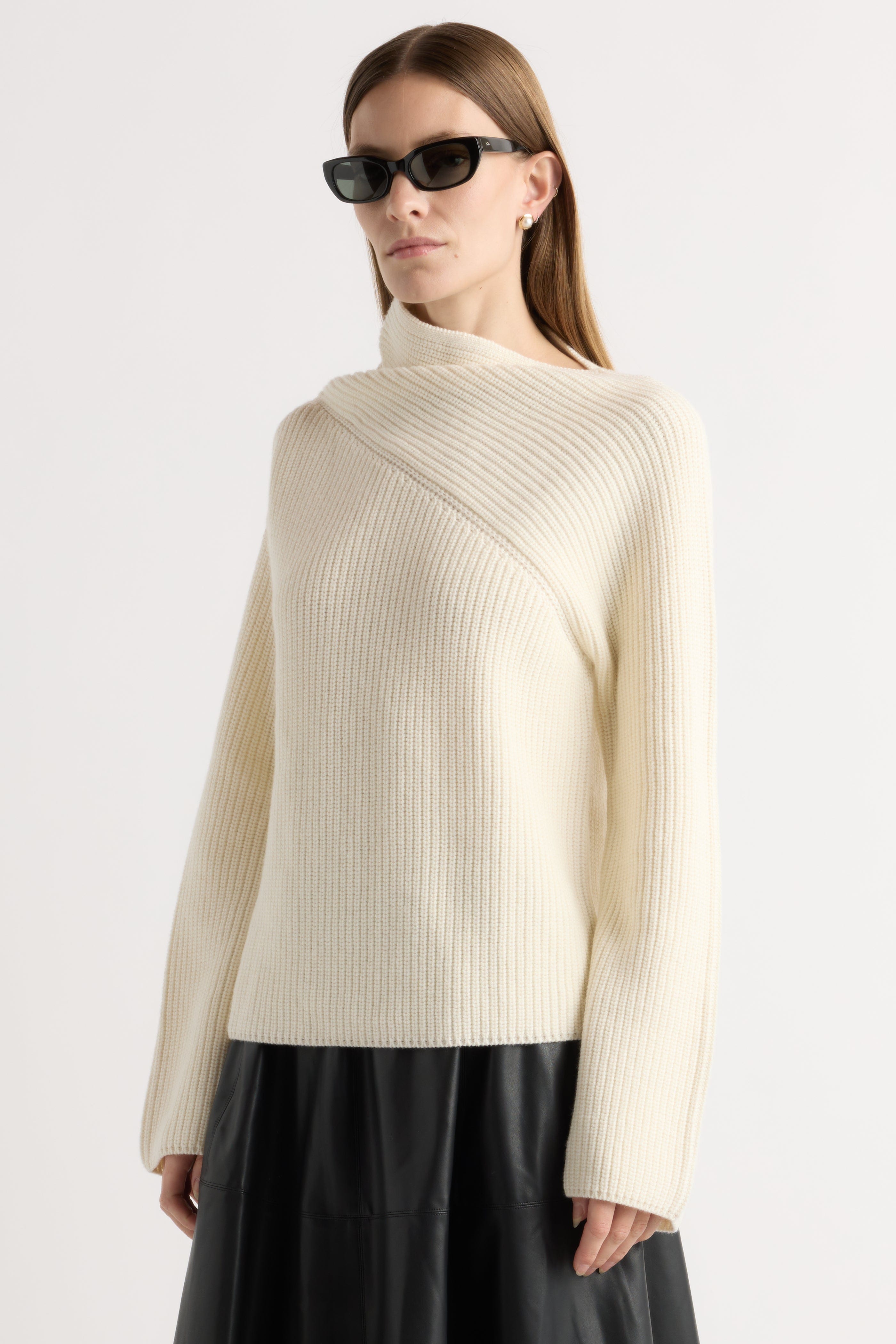 Julisa Asymmetric-Neck Sweater