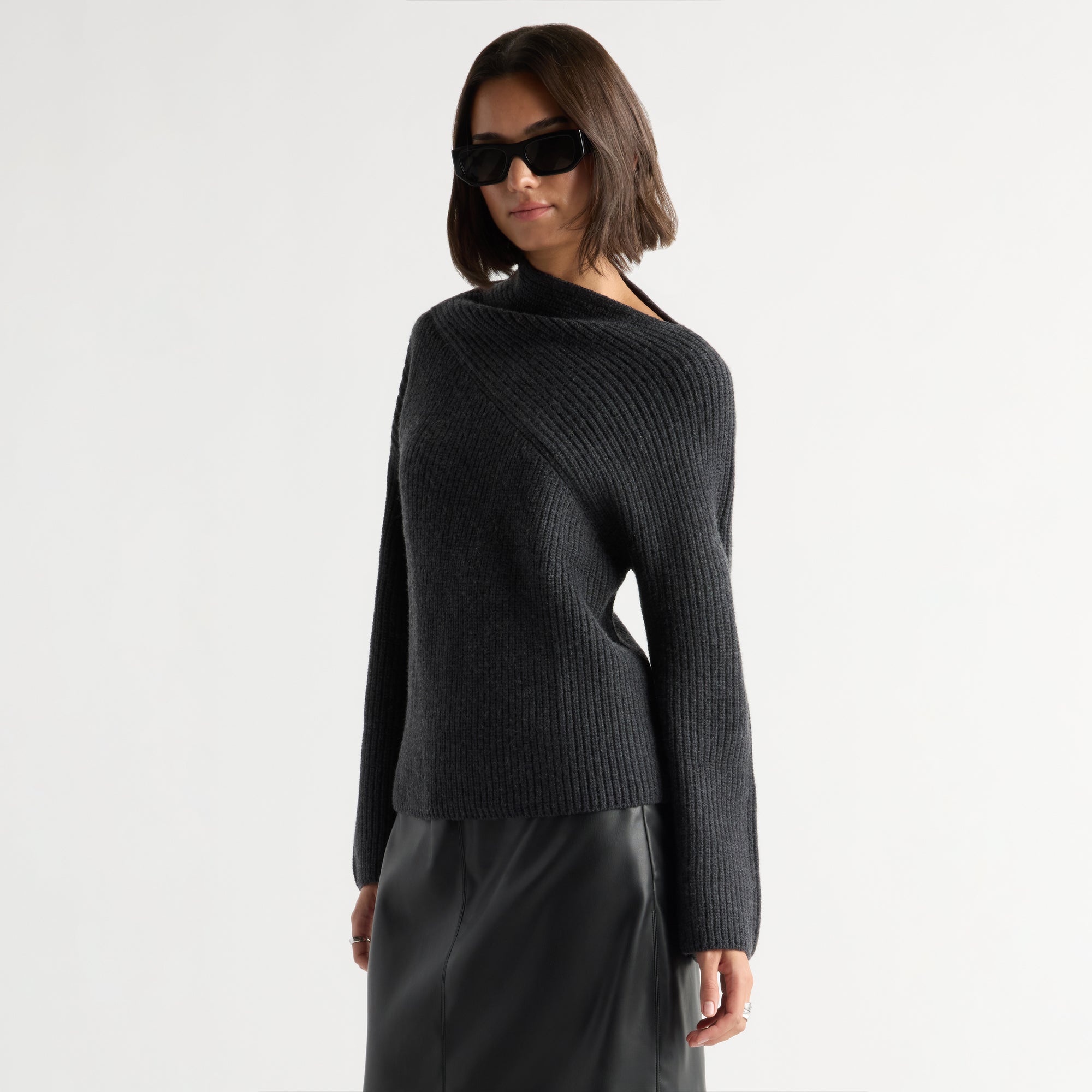 Julisa Asymmetric-Neck Sweater
