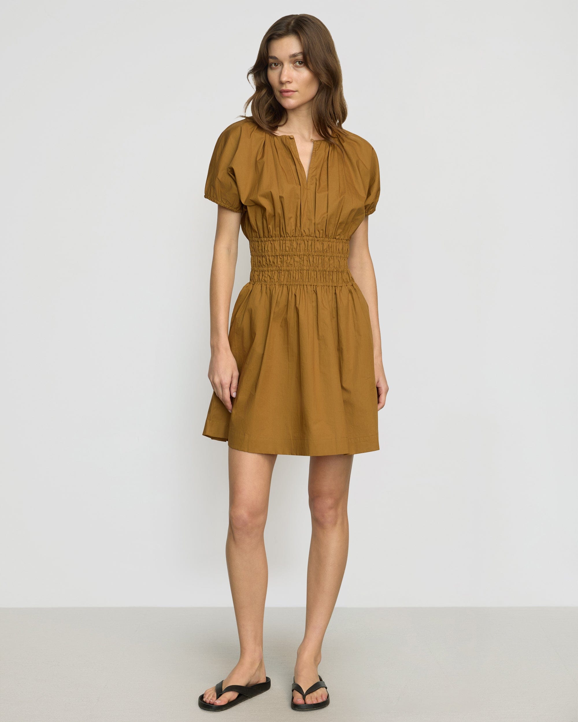 Kaci Cinched-Waist Organic Cotton Dress