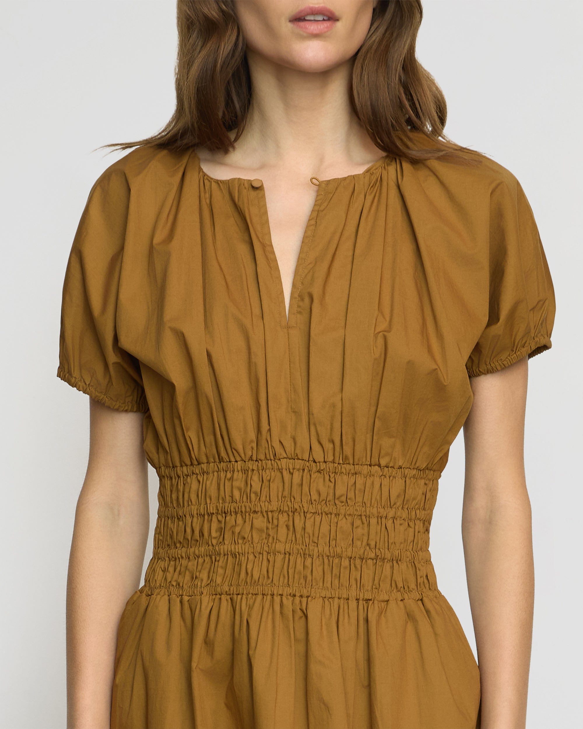 Kaci Cinched-Waist Organic Cotton Dress