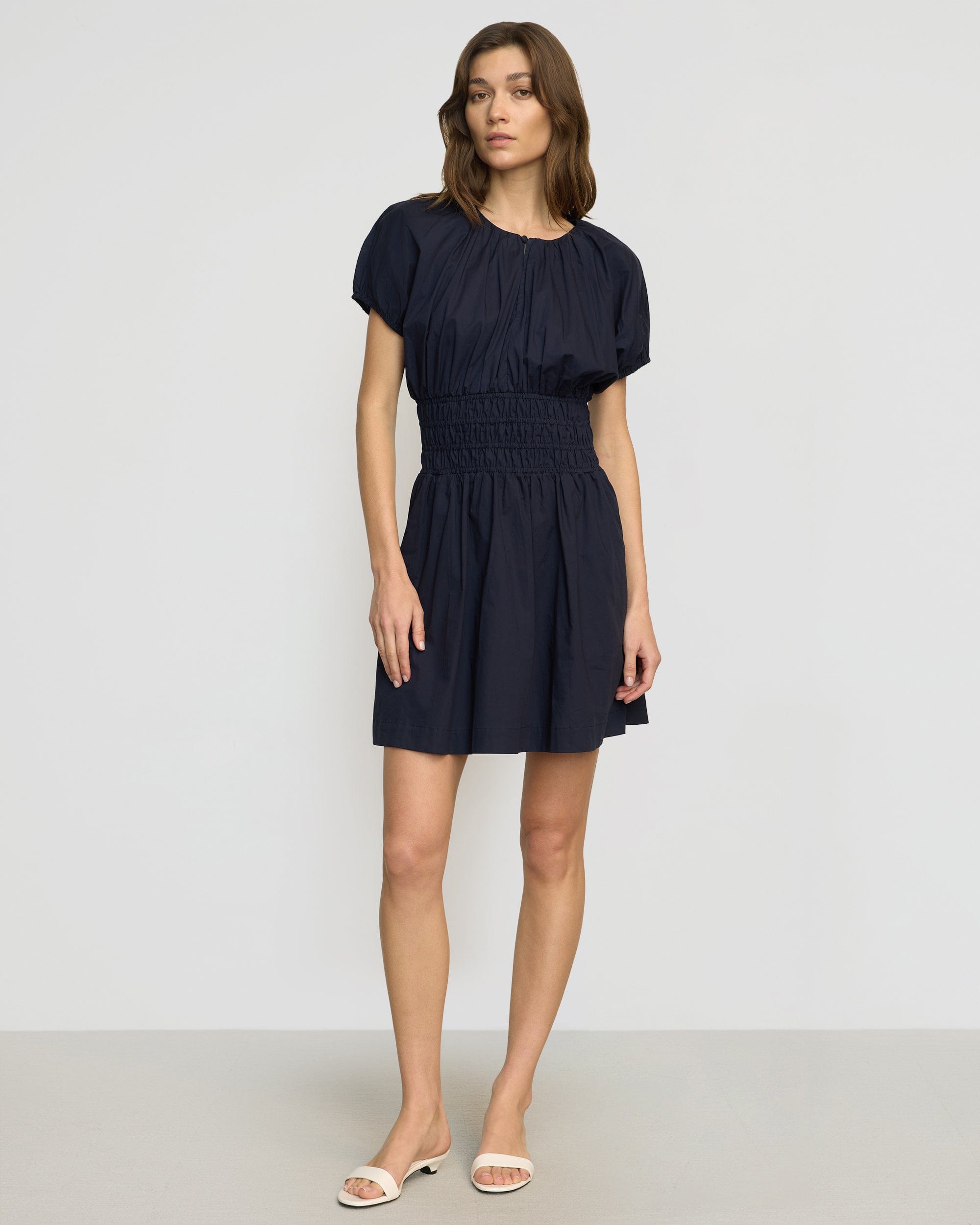 Kaci Cinched-Waist Organic Cotton Dress