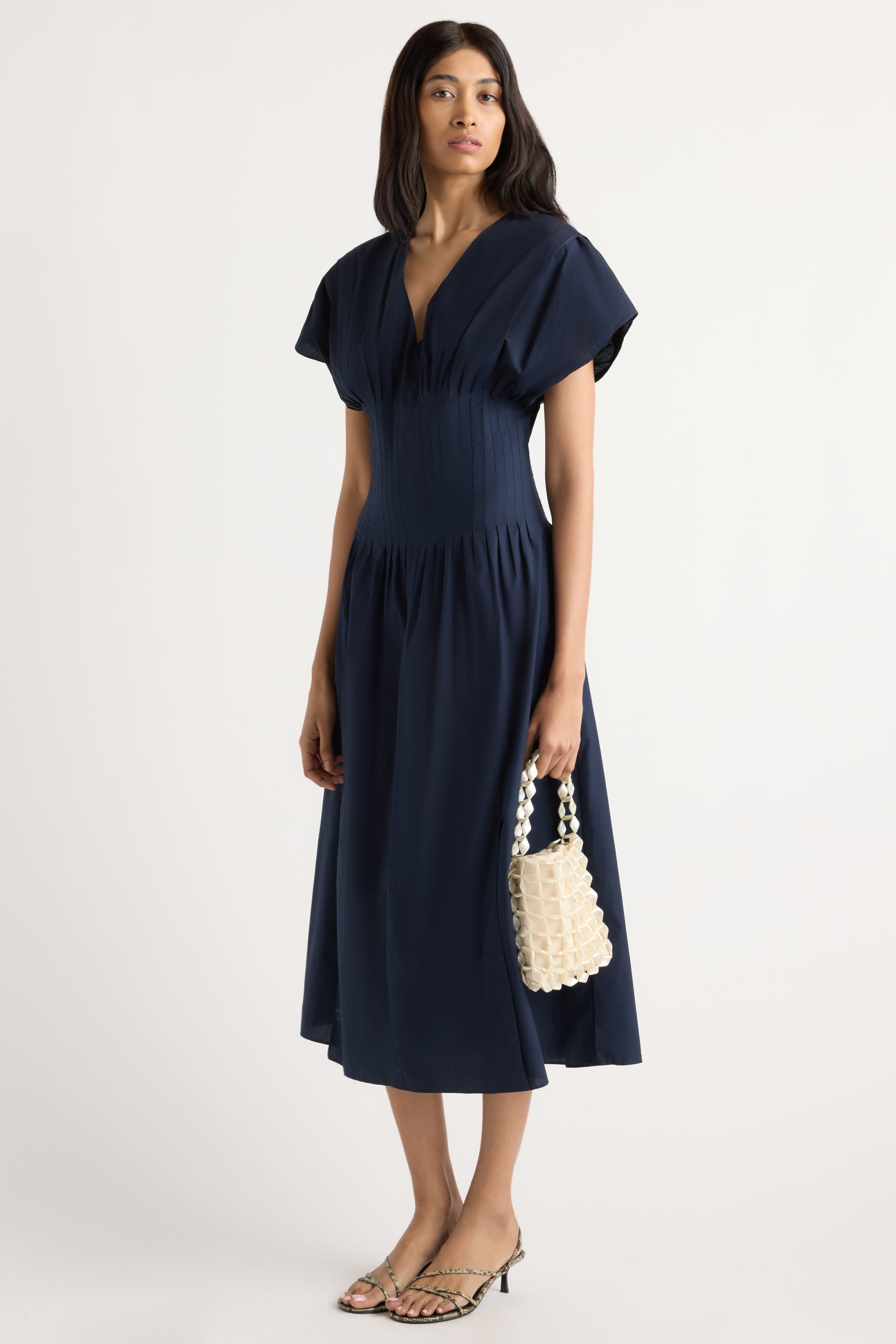 Kai Pleated Blouson Dress