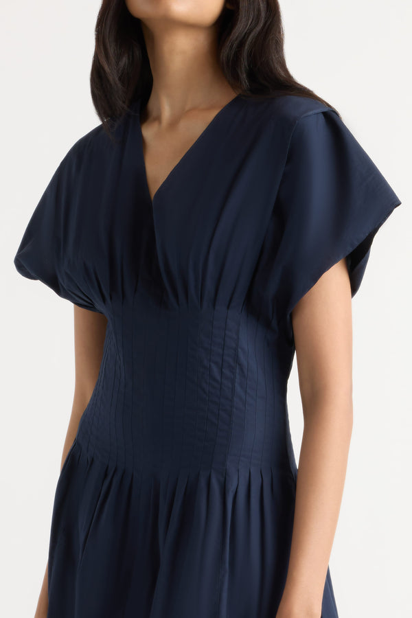 Kai Pleated Blouson Dress
