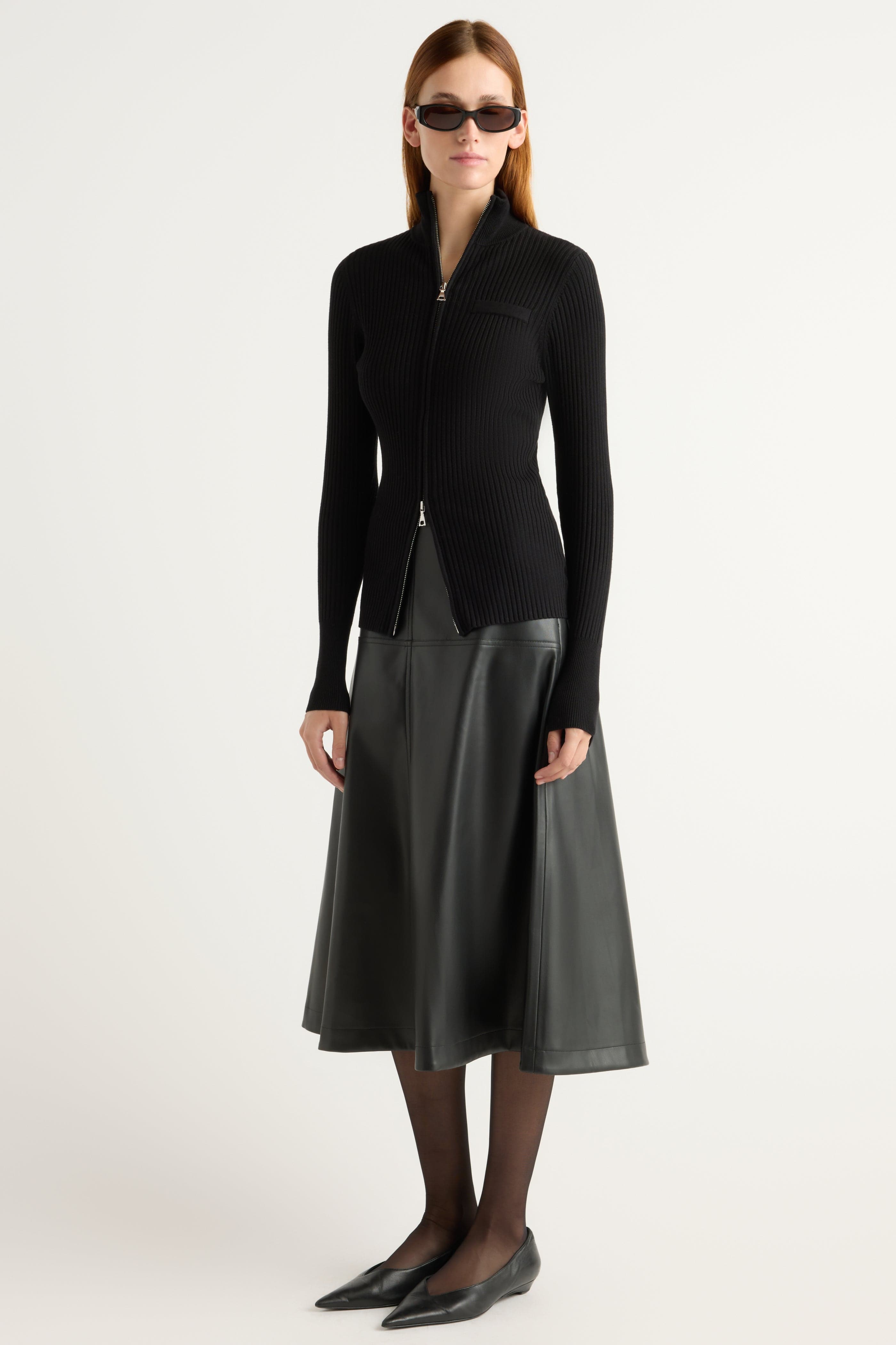 Kaine Ribbed Two-Way Zip Sweater