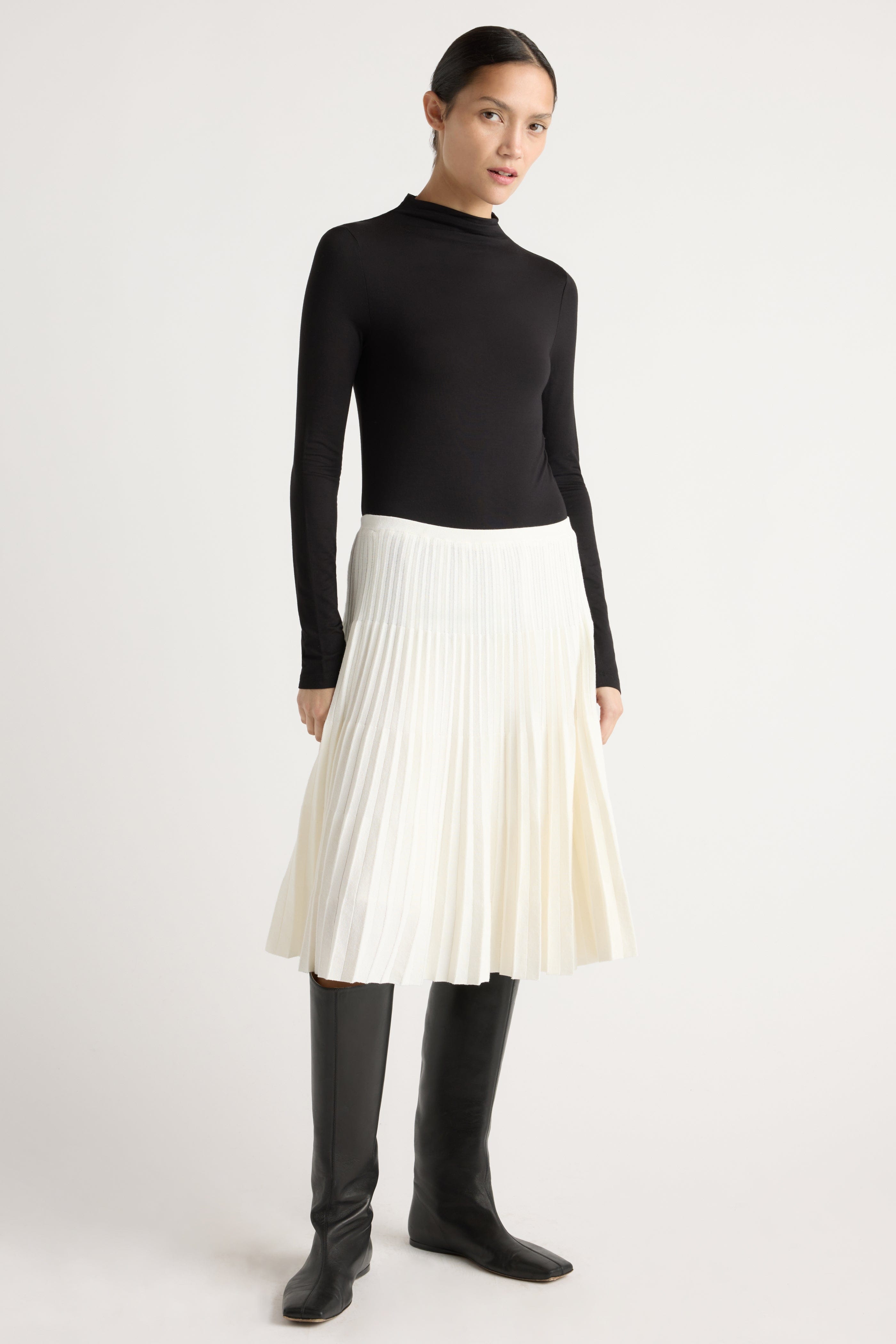 Katerina Pleated Knit Skirt
