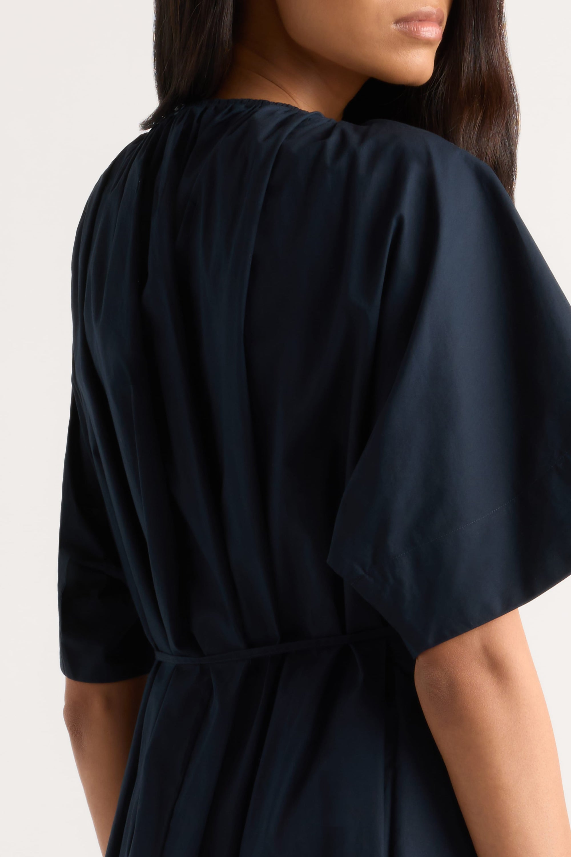 fitted waist poplin dress Lela Rose | Cotton Poplin Tie Waist Dress | XL