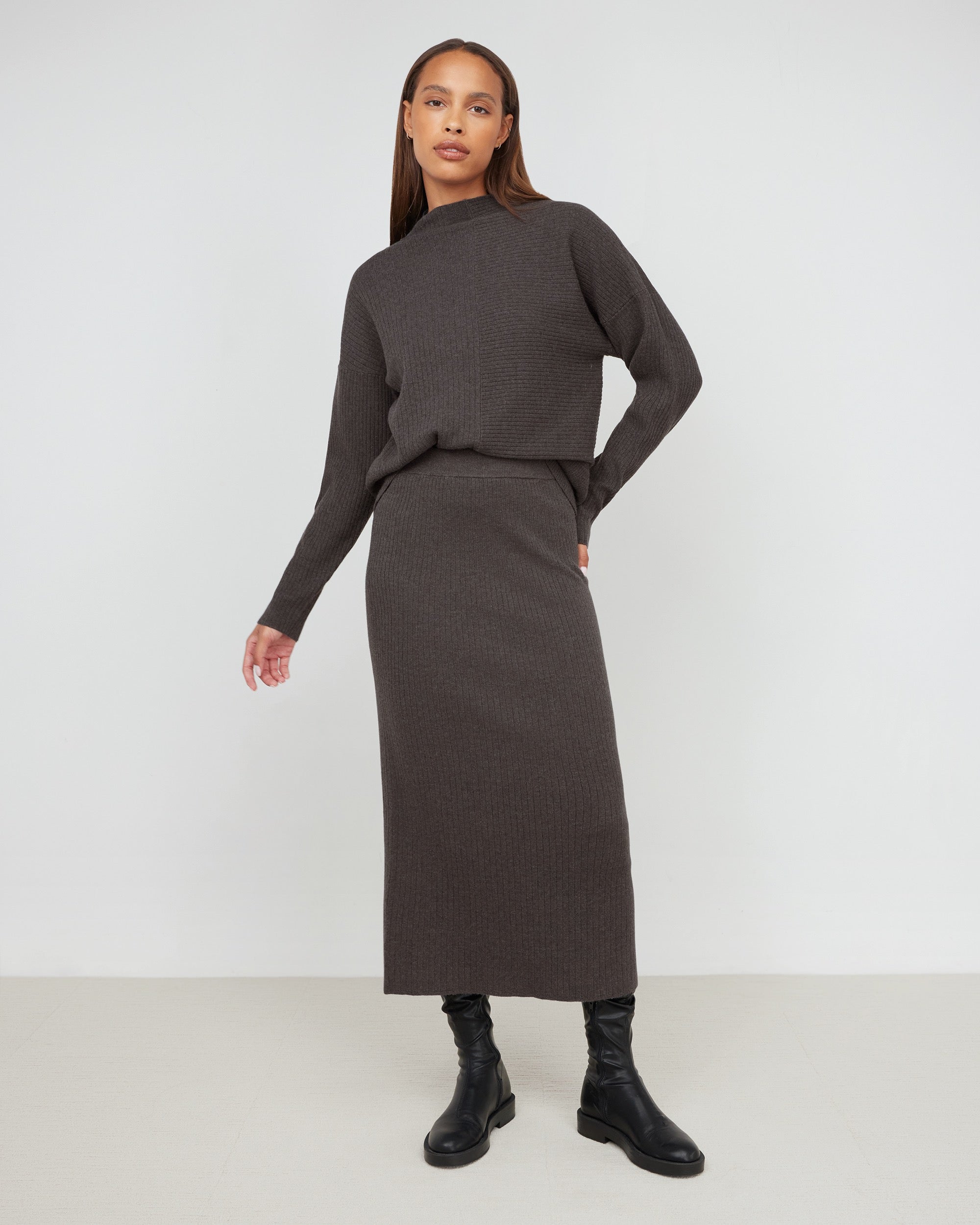 Keira Ribbed Knit Skirt