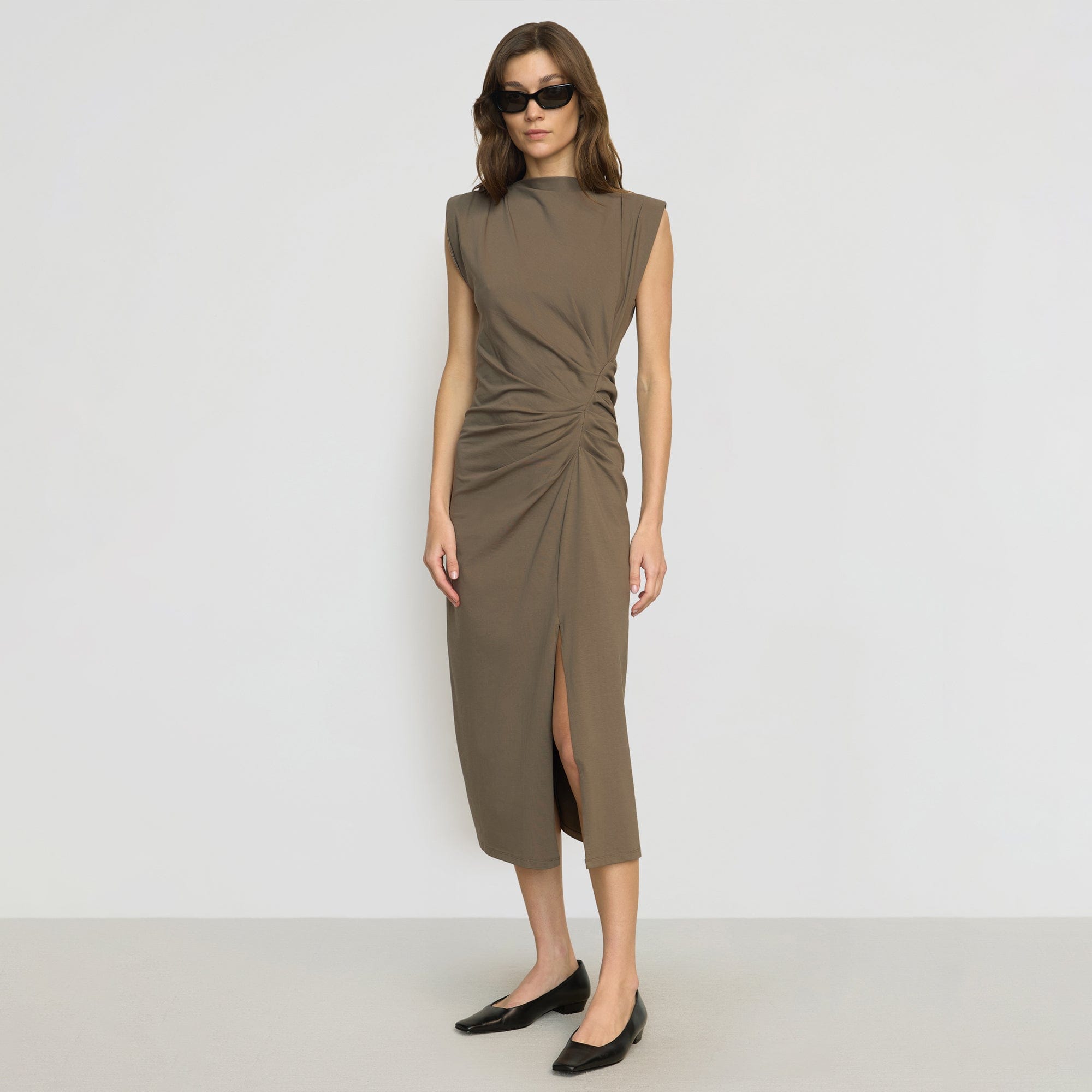 NAB　THETOE montauk waist gather dress Montauk Waist Gather Dress – THE TOÉ