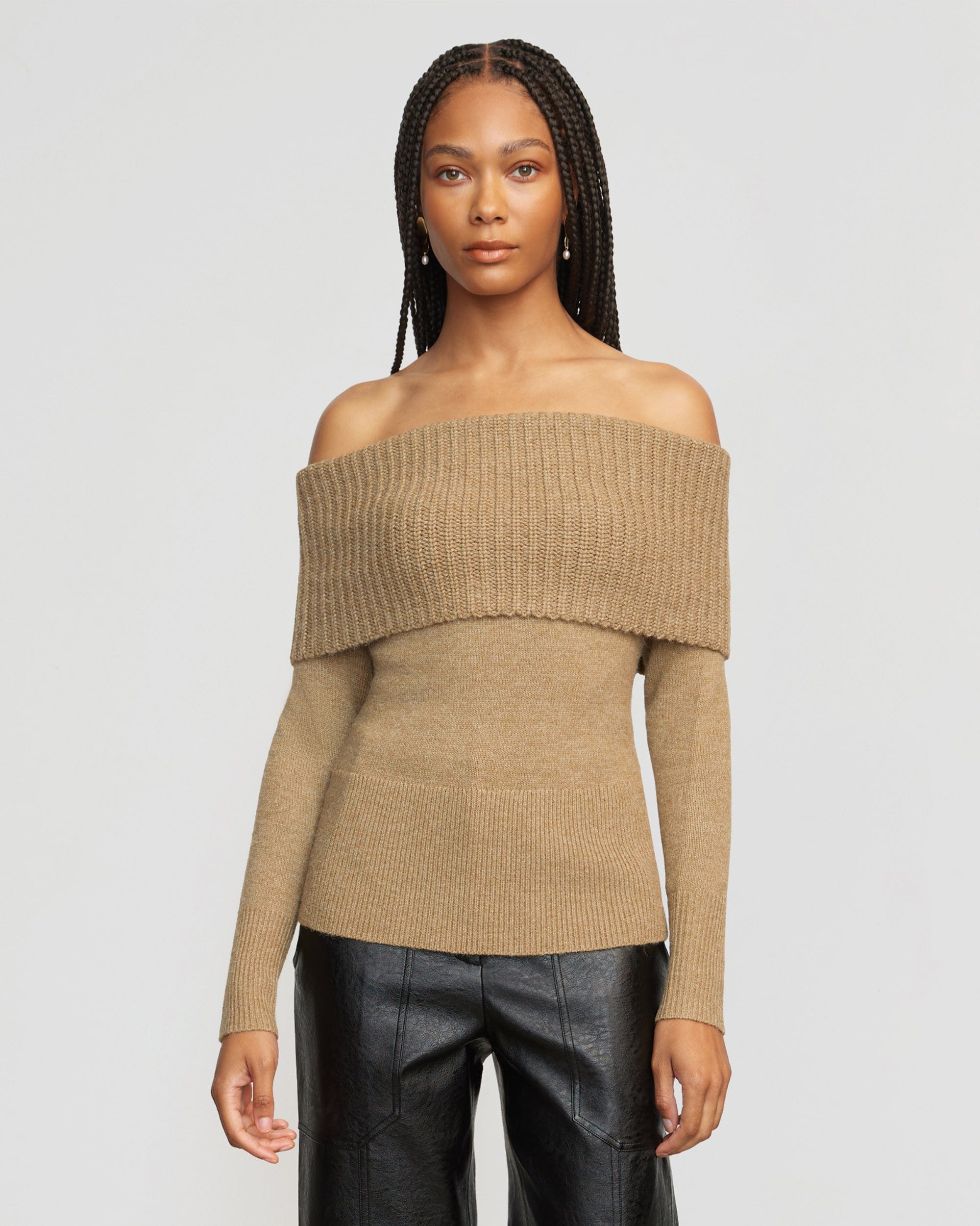 Kiana Ribbed Off-Shoulder Sweater