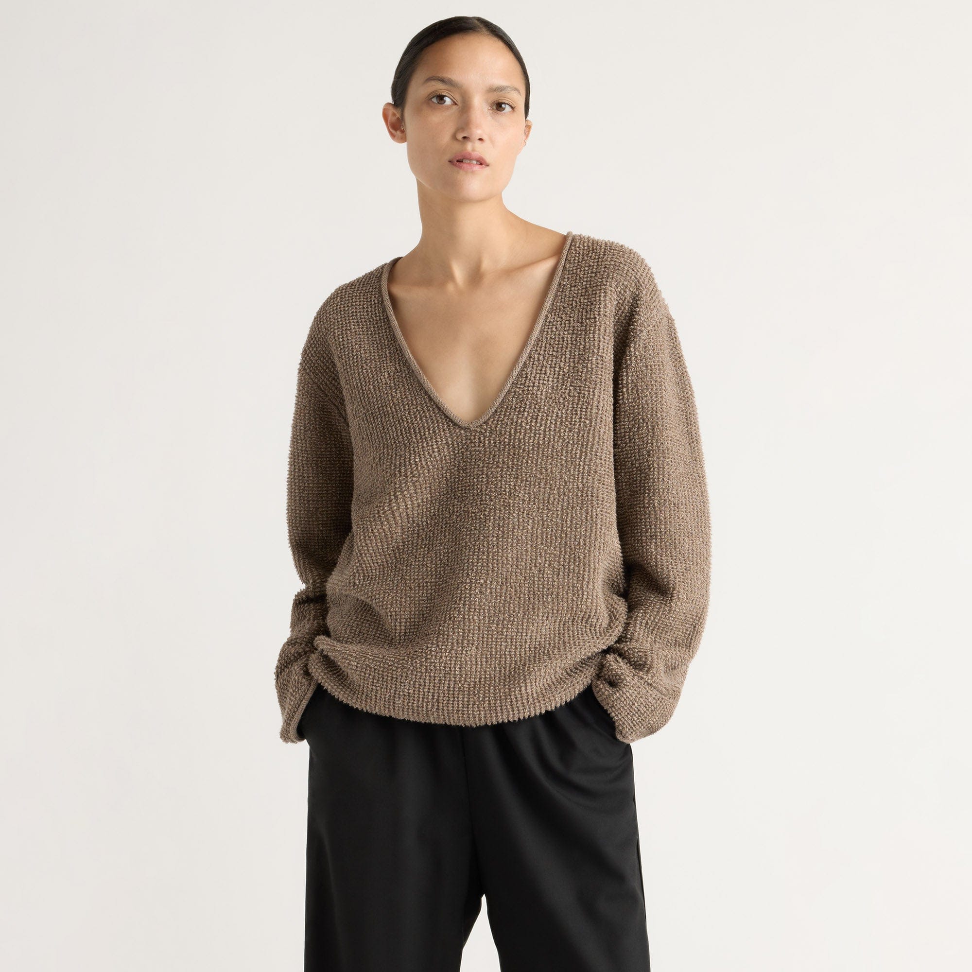 Koryna Textured V-Neck Sweater