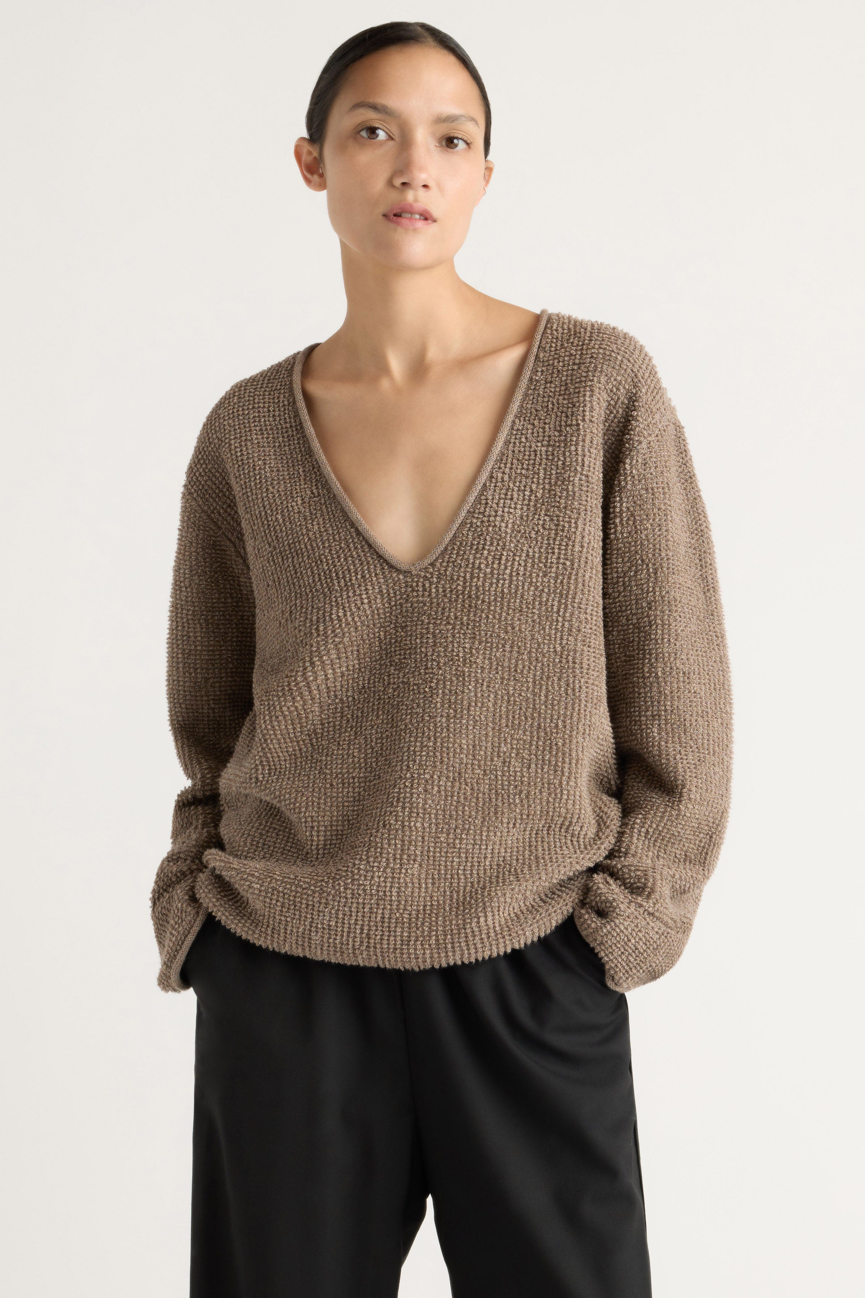 Koryna Textured V-Neck Sweater