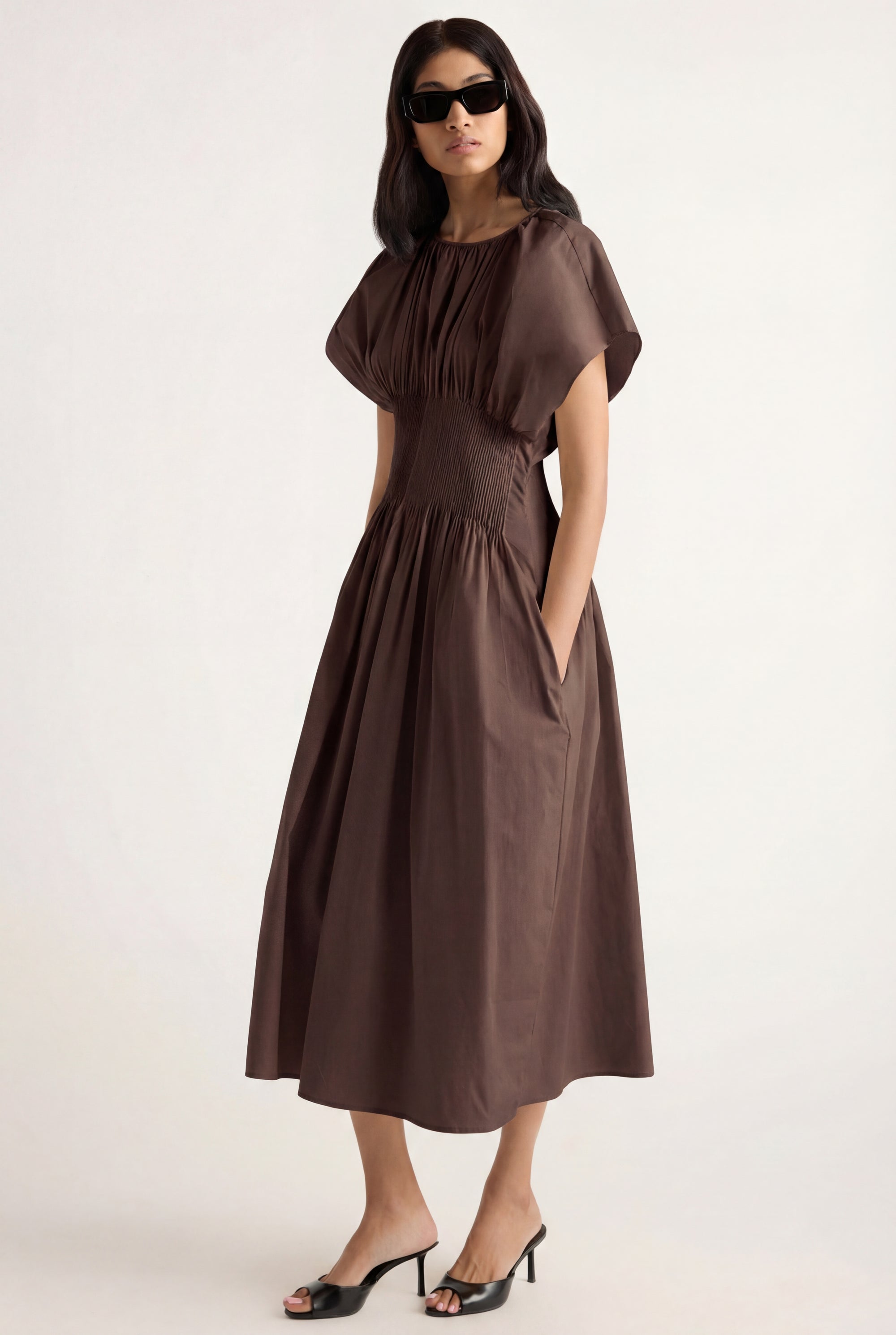 strapless open back dress Krys Pleated Crew-Neck Dress
