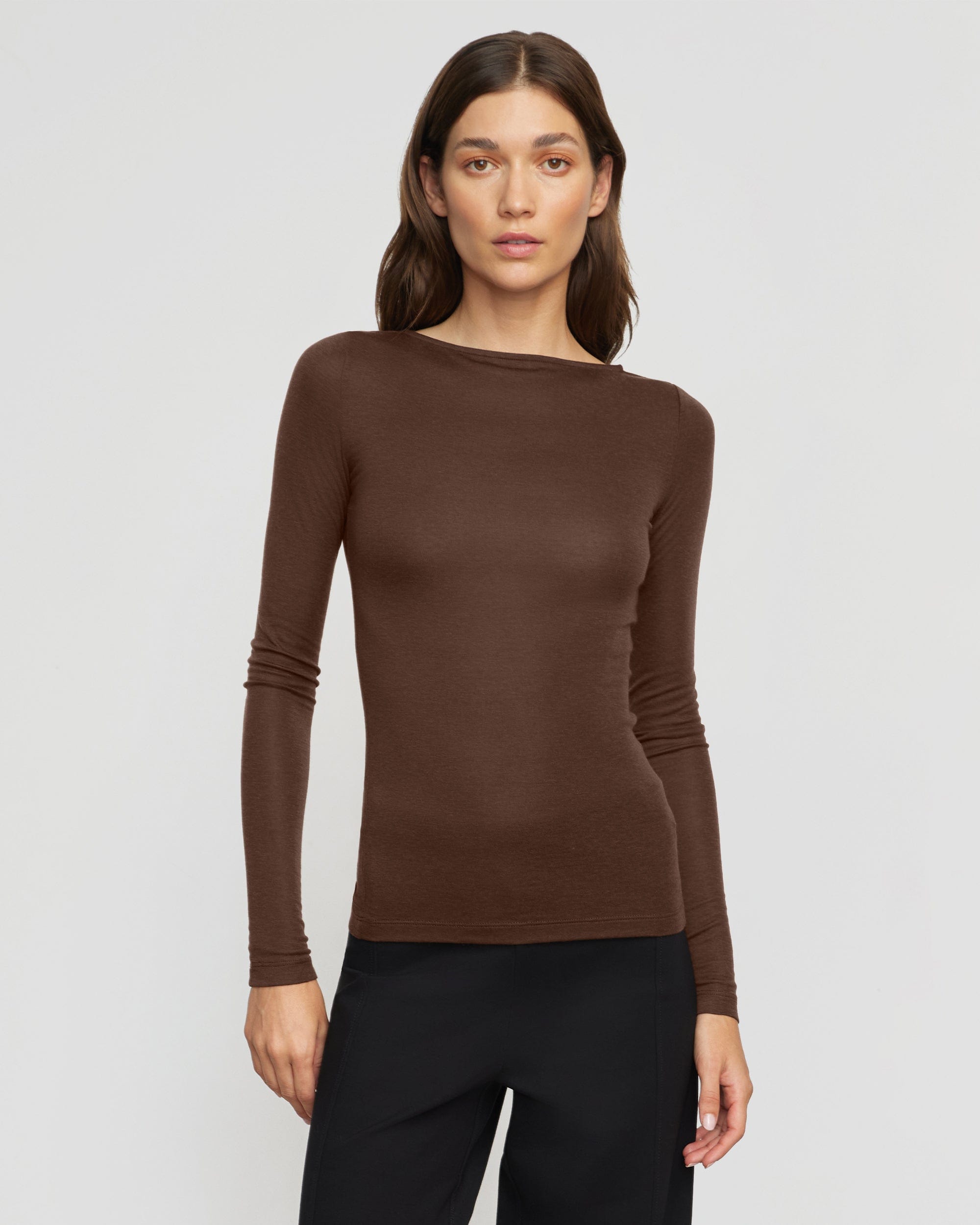 シャツ/ブラウス(長袖/七分) Asymmetric Cotton-blend Jersey Top 11月中下旬入荷予定 Asymmetric Cotton-blend Jersey Top
