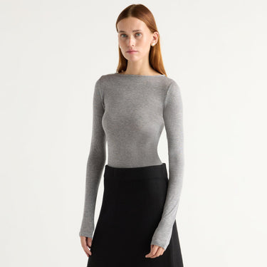 Kelsey | Lana Tencel-Wool Slit-Neck Tee in Size Small
