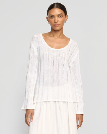 Vanessa | Leah Ribbed Scoop-Neck Sweater in Size Small