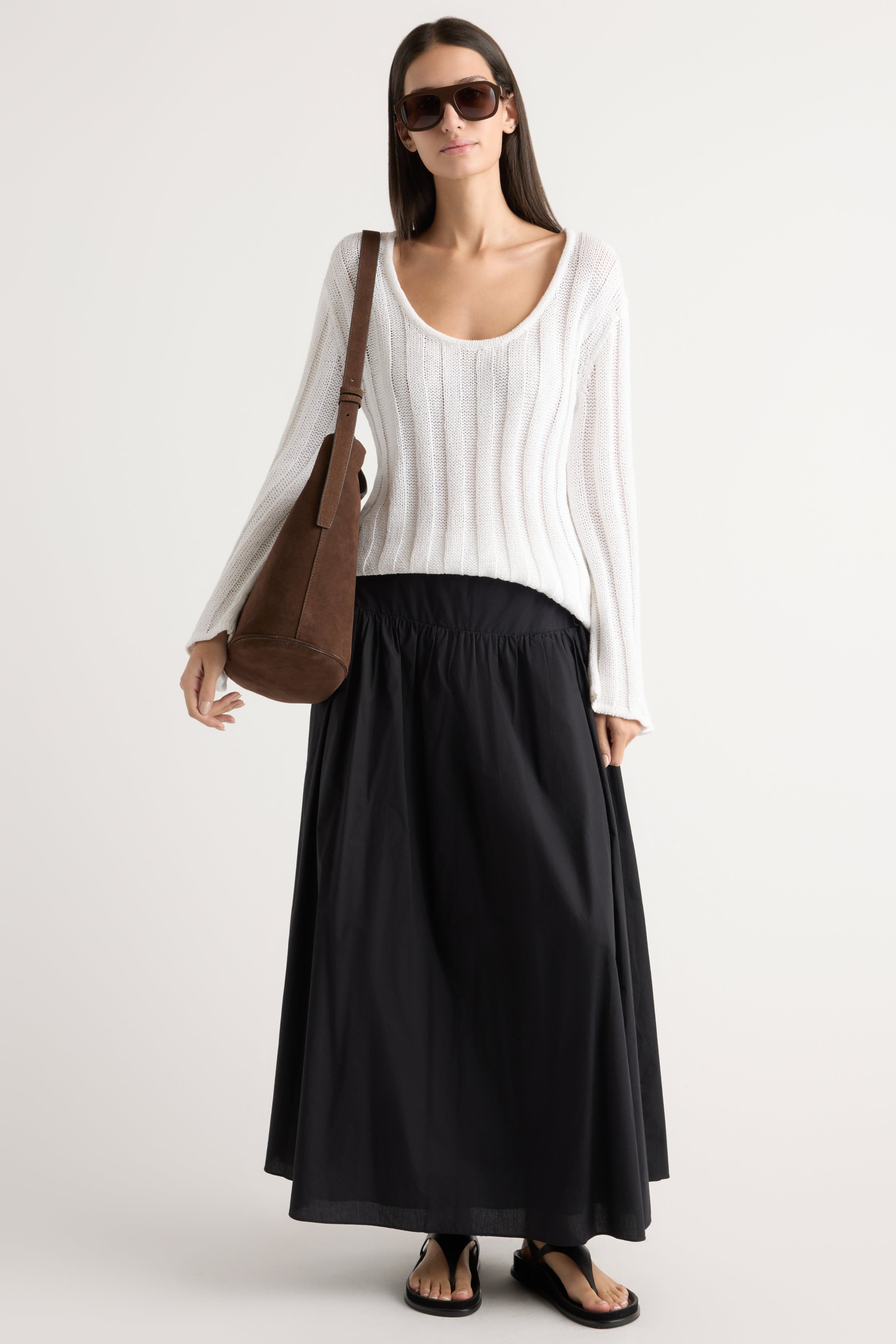 SEA リブニット Leah Ribbed Scoop-Neck Sweater