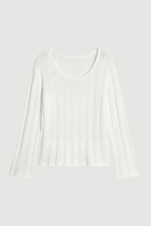Leah Ribbed Scoop-Neck Sweater