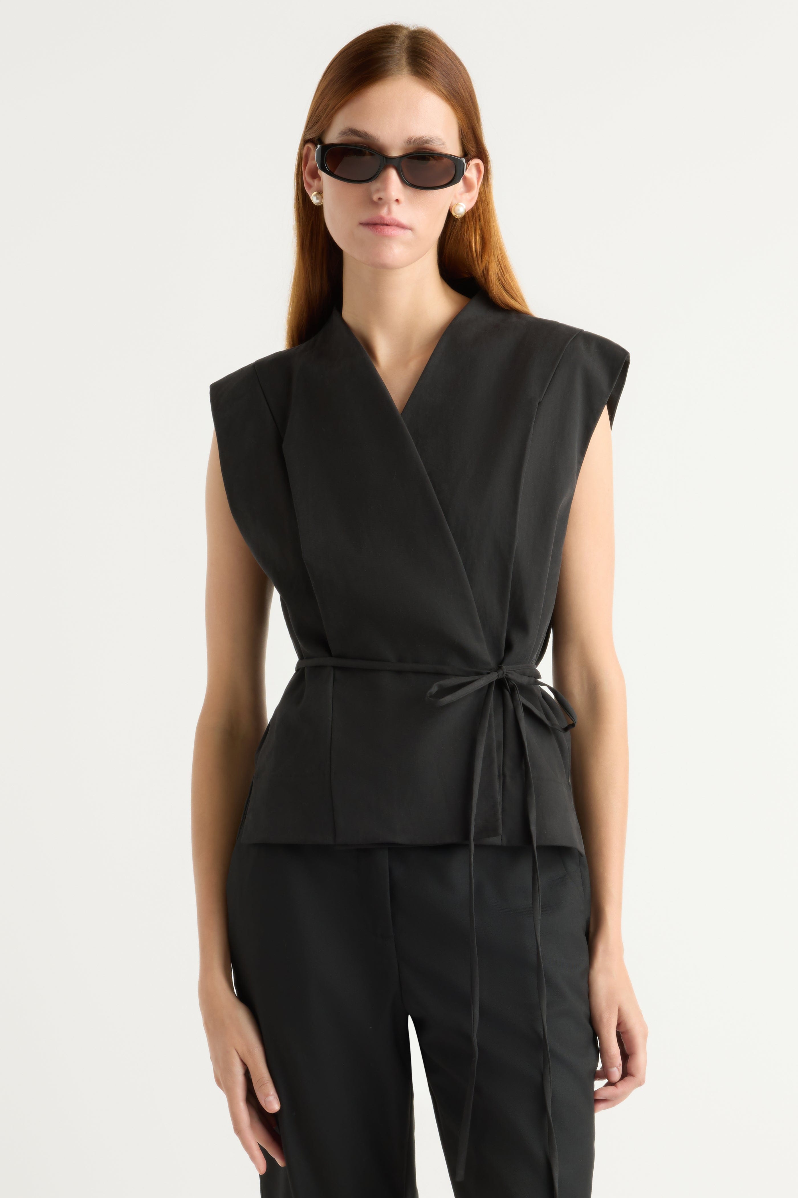 Leandra Tencel-Blend Wrap Vest