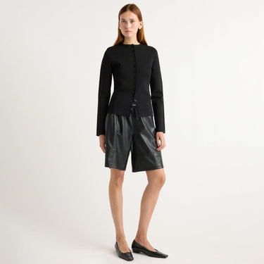 Kelsey | Liat Vegan Leather Bermuda Short in Size Small