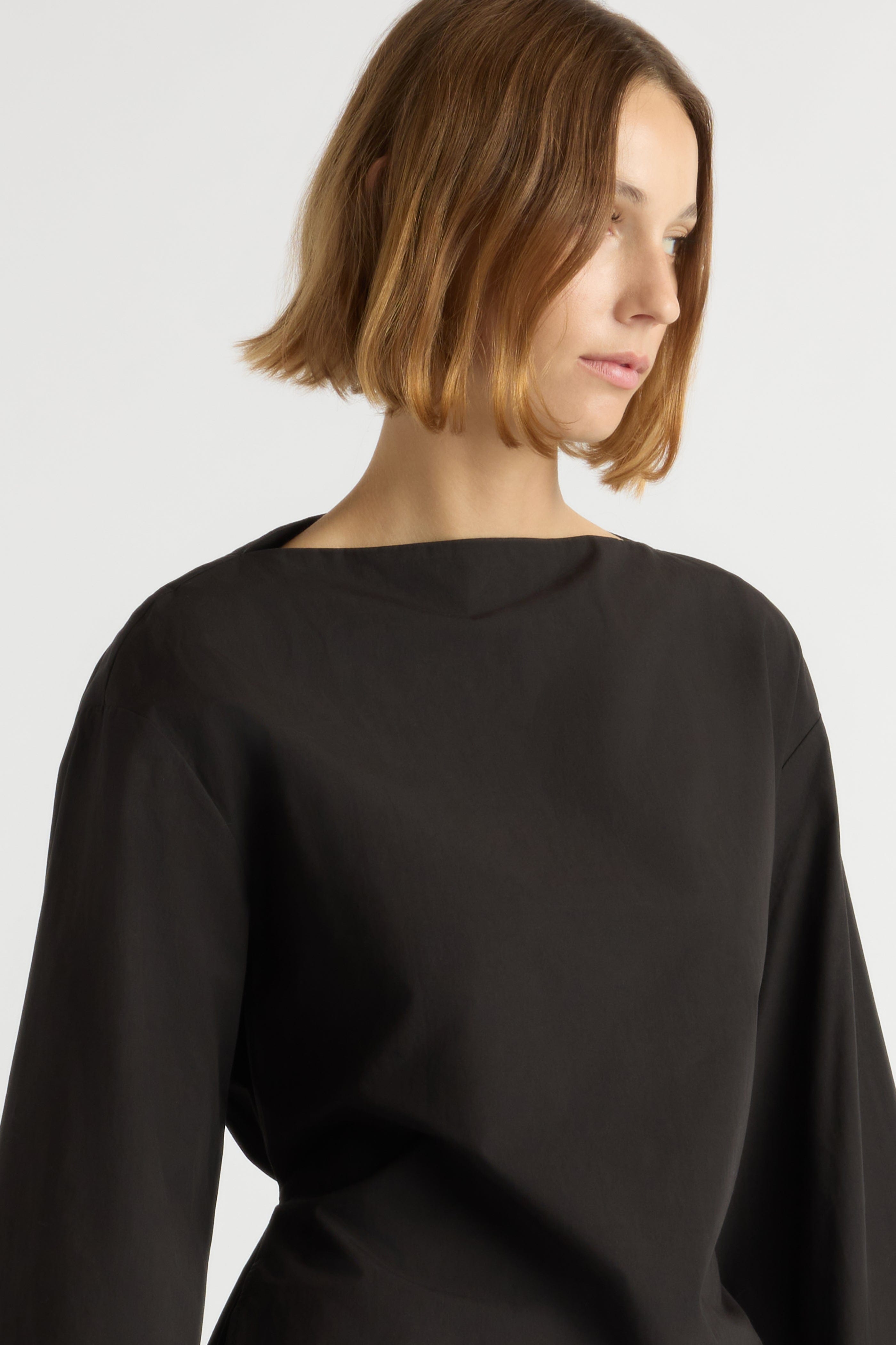 Lilian Sculpted Flare-Sleeve Blouse