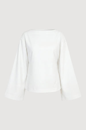Lilian Sculpted Flare-Sleeve Blouse
