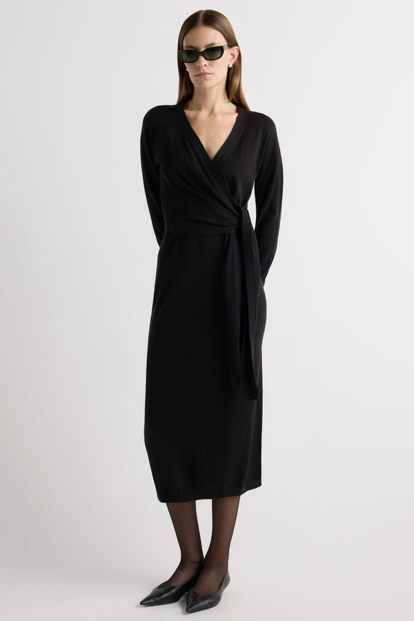 black wrap around dresses Lucia Wrap Dress main image 1