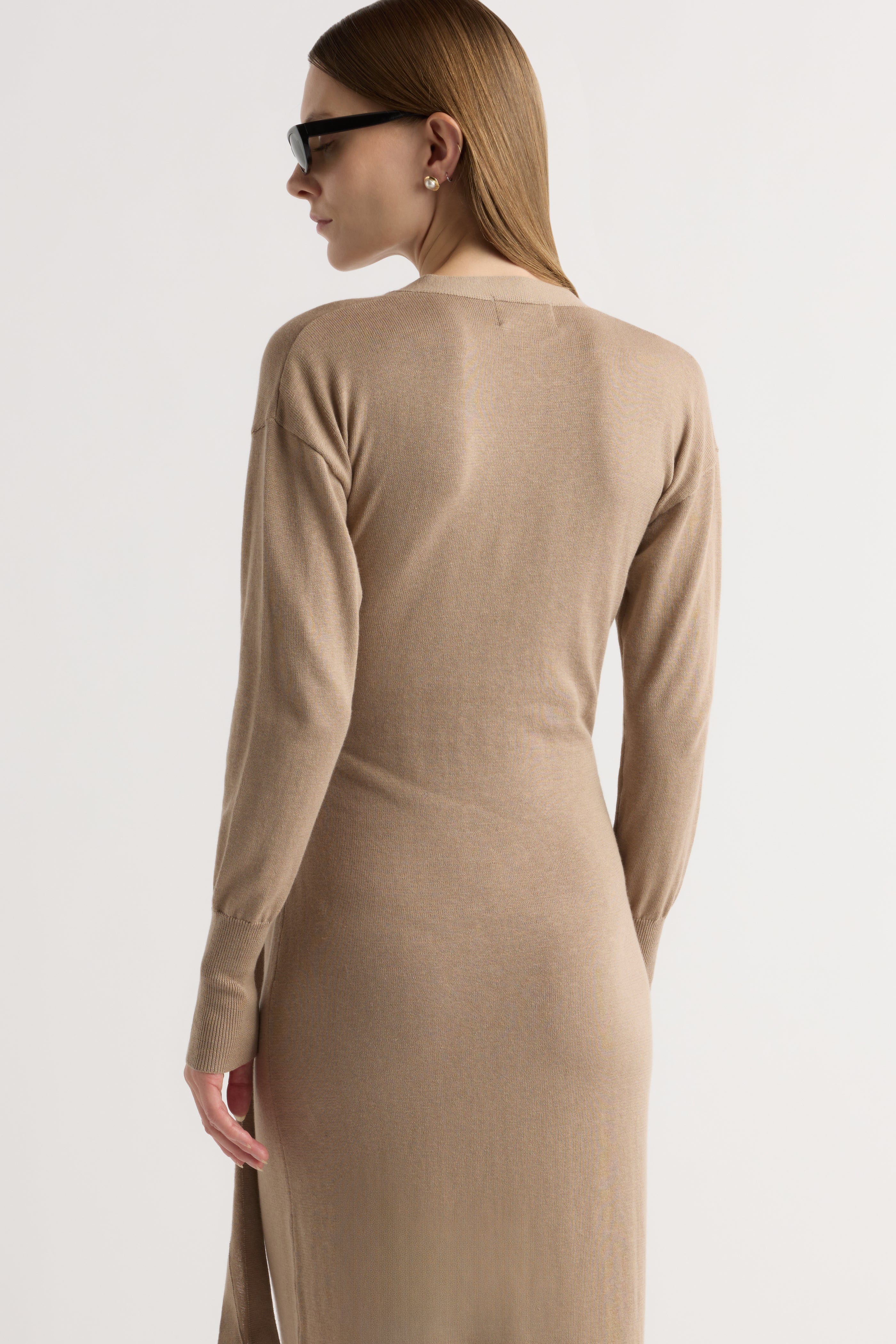 Linden Front-Wrap Sweater Dress
