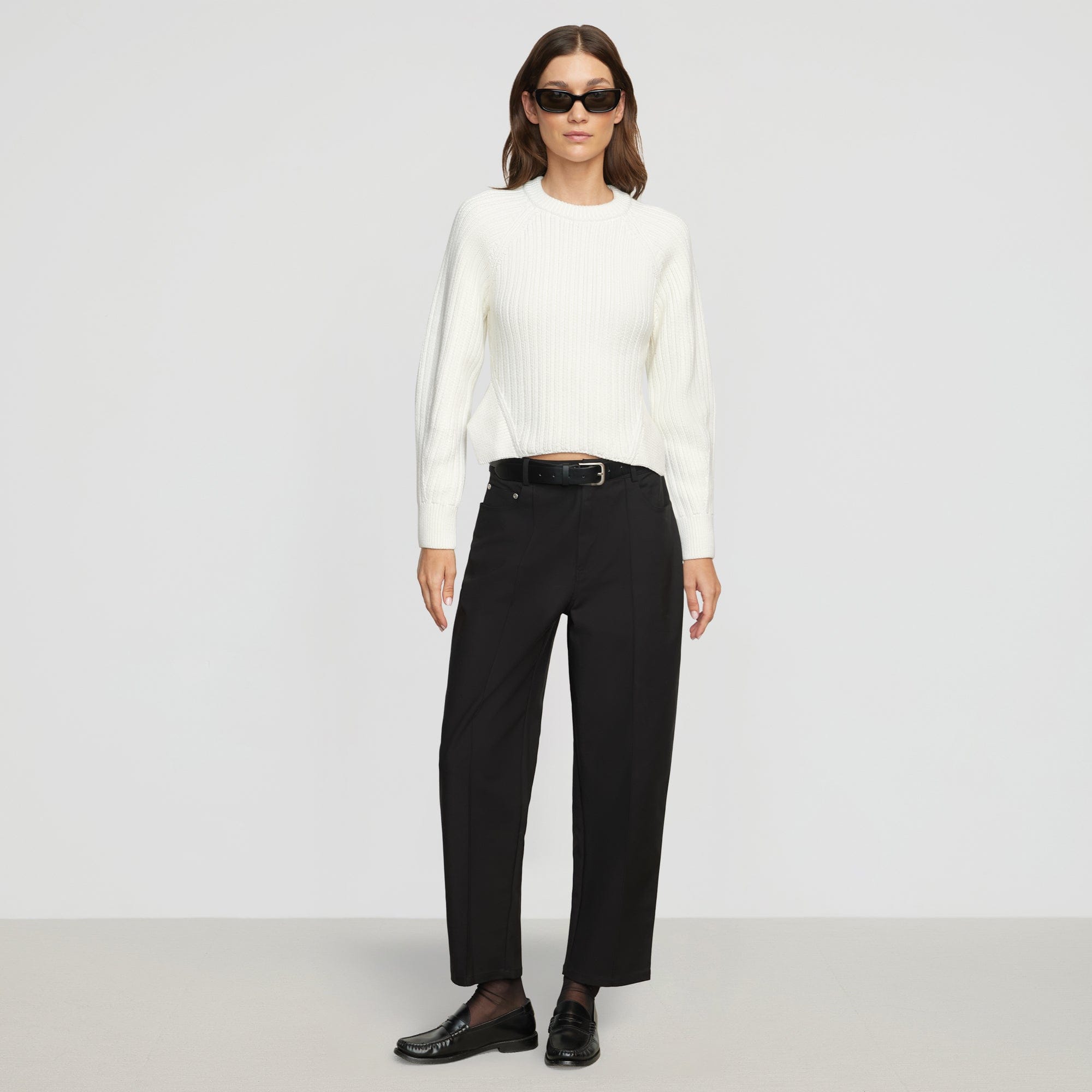Lucy Pintuck Barrel-Leg Pant