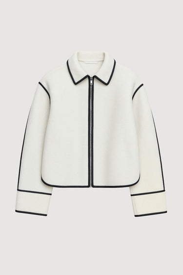 Shelby | Madison Contrast-Trim Coat in Size Small - Flat