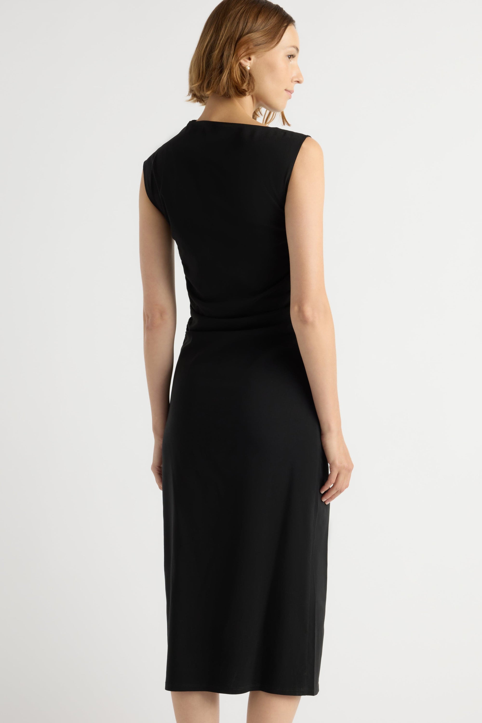 knee length dresses for ladies Floral Asymmetric Halter Neck Midi Dress – Izabel London