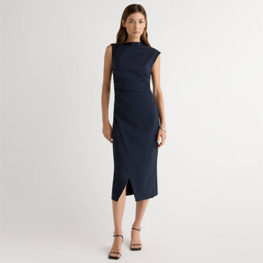 Renée | Manon Asymmetric-Neck Ruched Dress in Size Extra Small