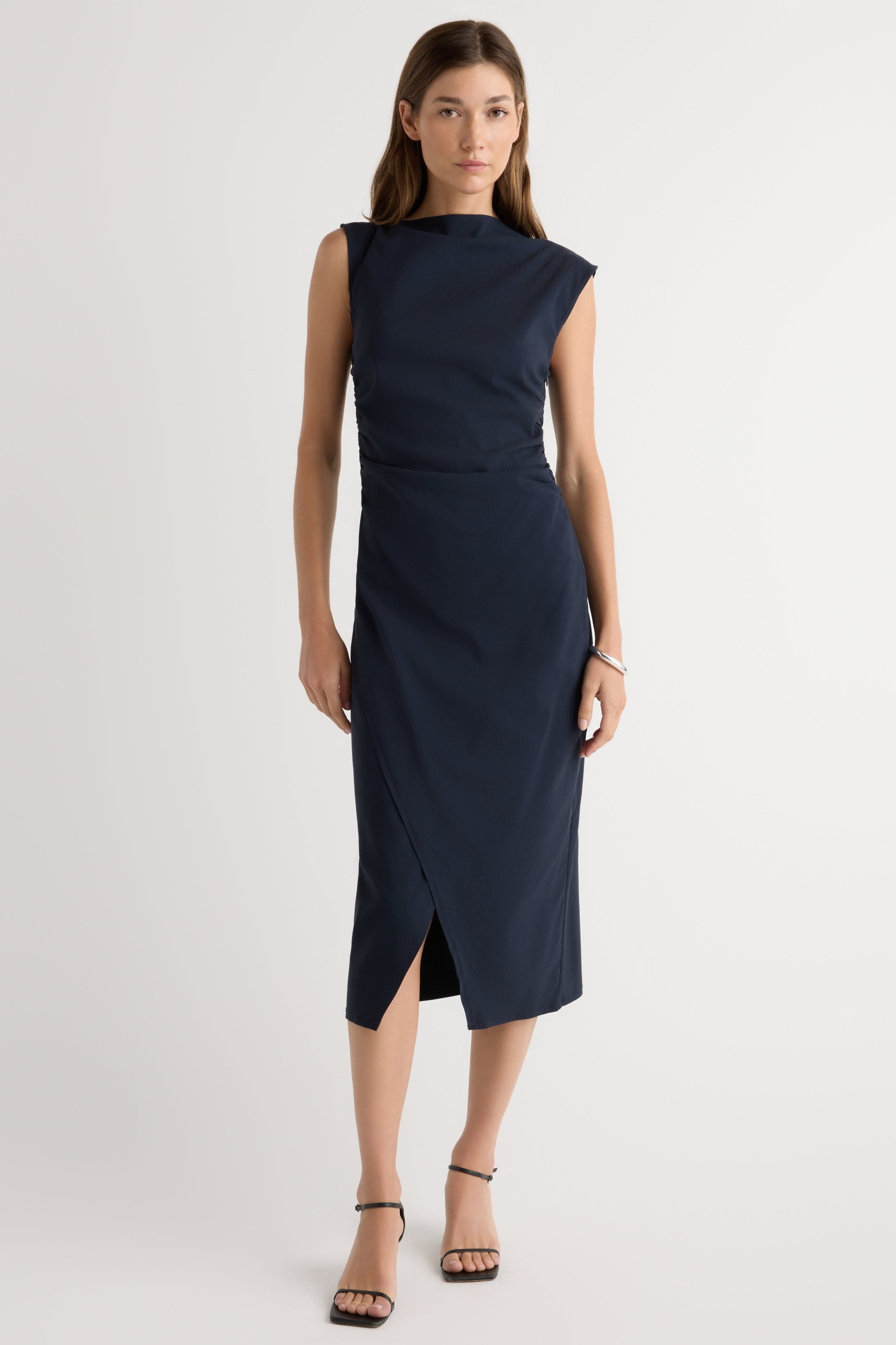 ● MARRON EDITION ● Navy Pintuck Dress 6e85a2a5b4dcf034b377977d565a27