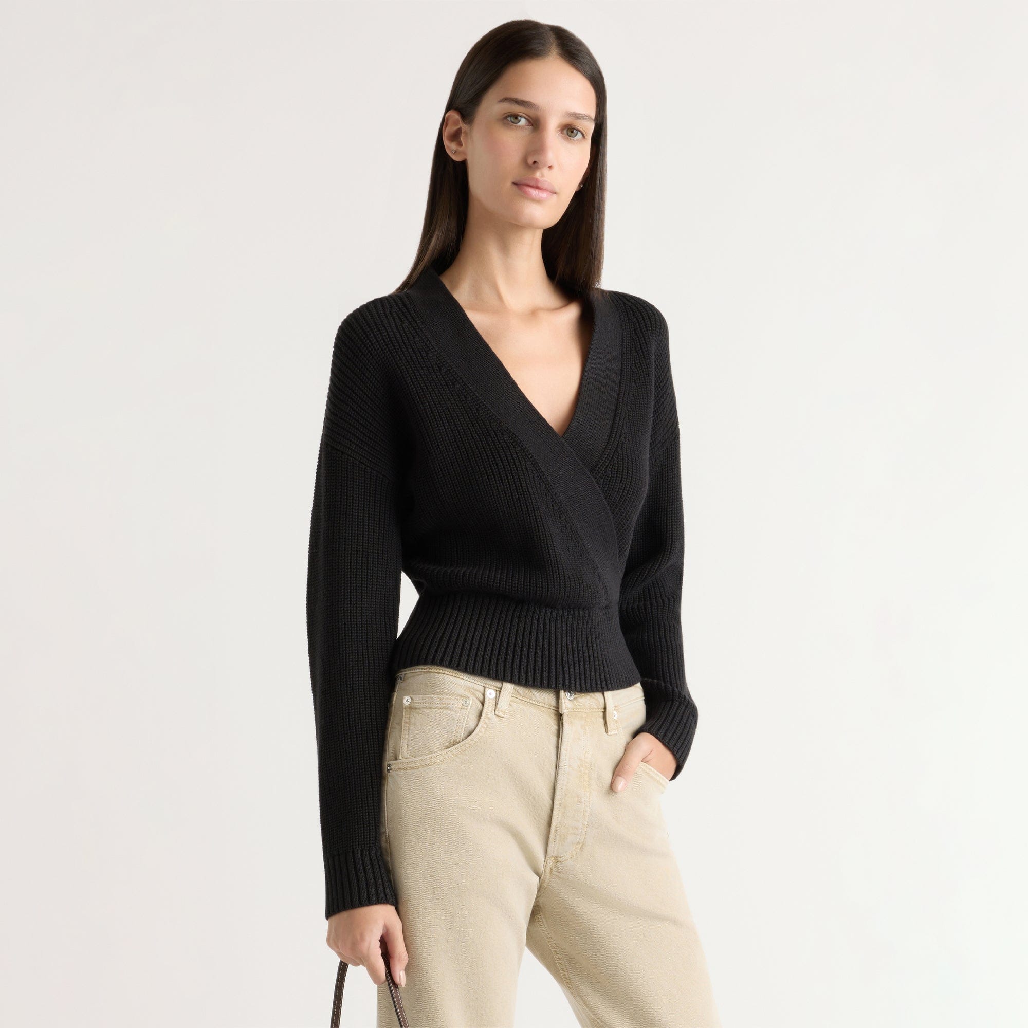 専用　　☆美品☆Blumarine 黒 Vネック 七分袖 トップス　ニット Maren Cropped V-Neck Sweater