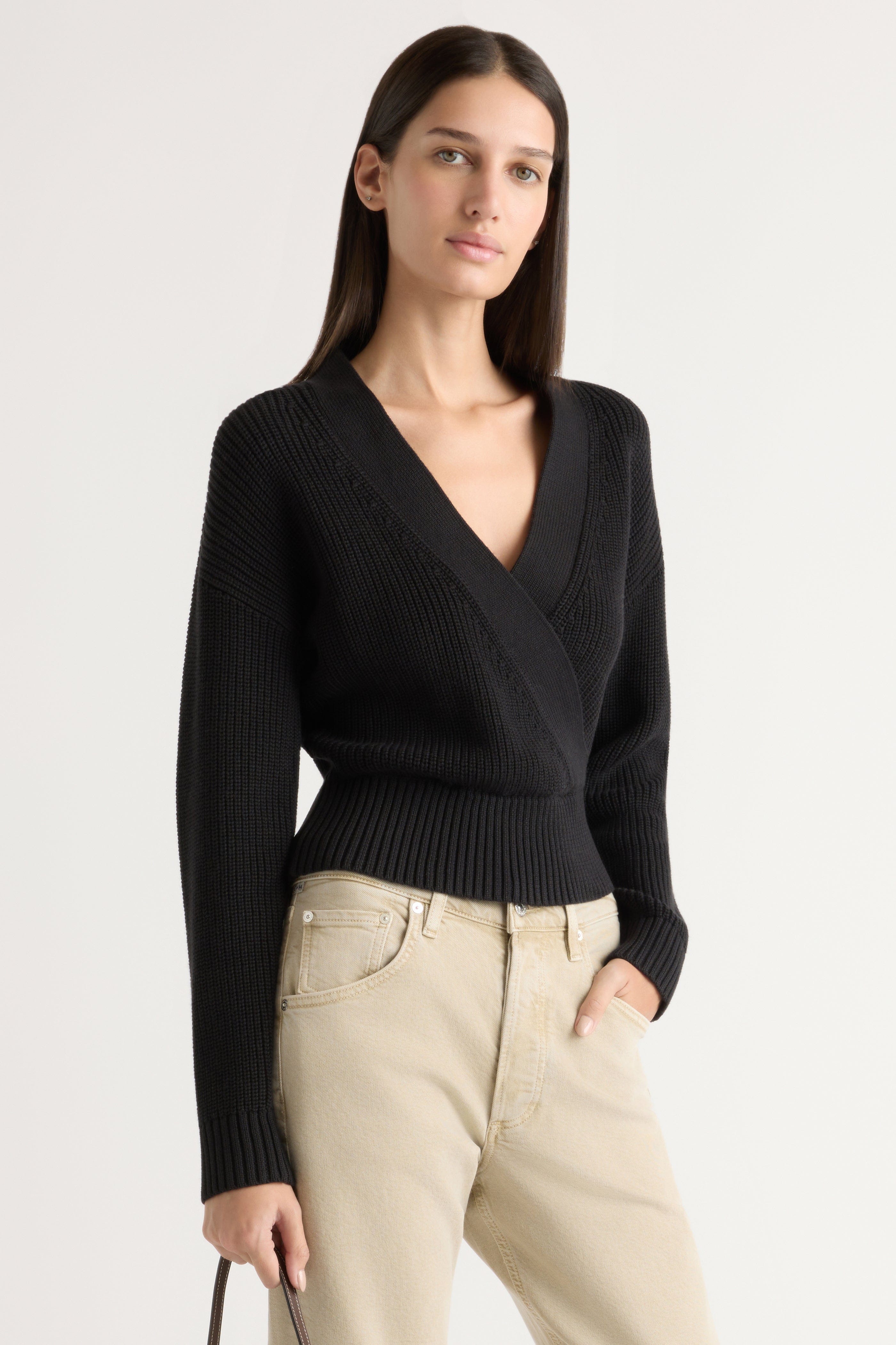 Maren Cropped V-Neck Sweater
