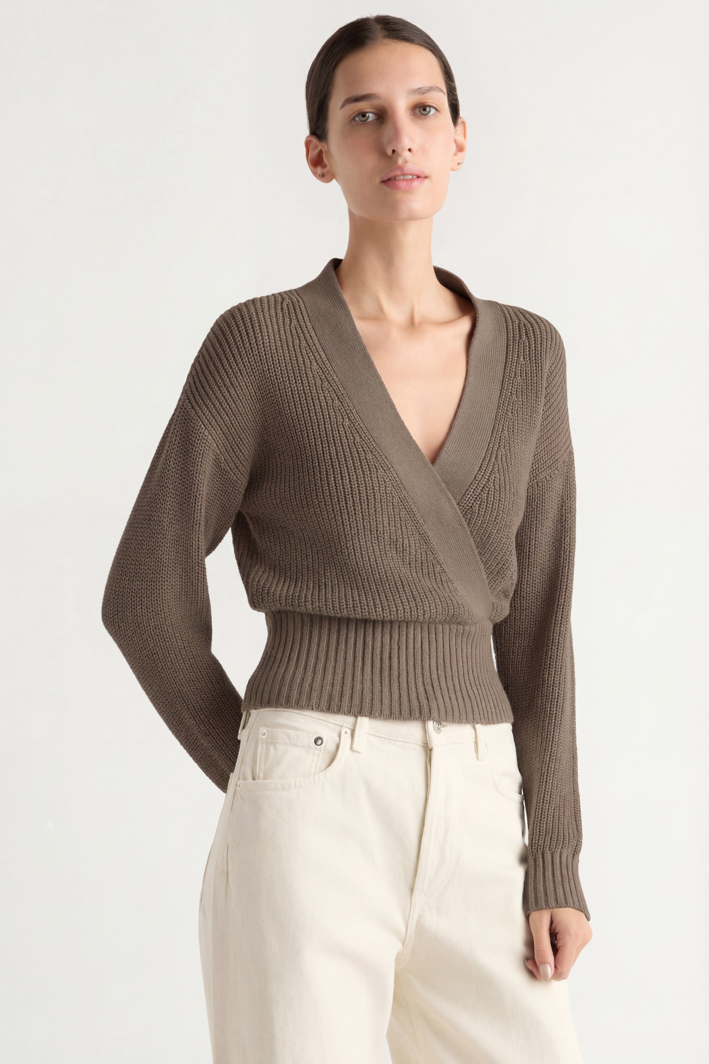 Maren Cropped V-Neck Sweater