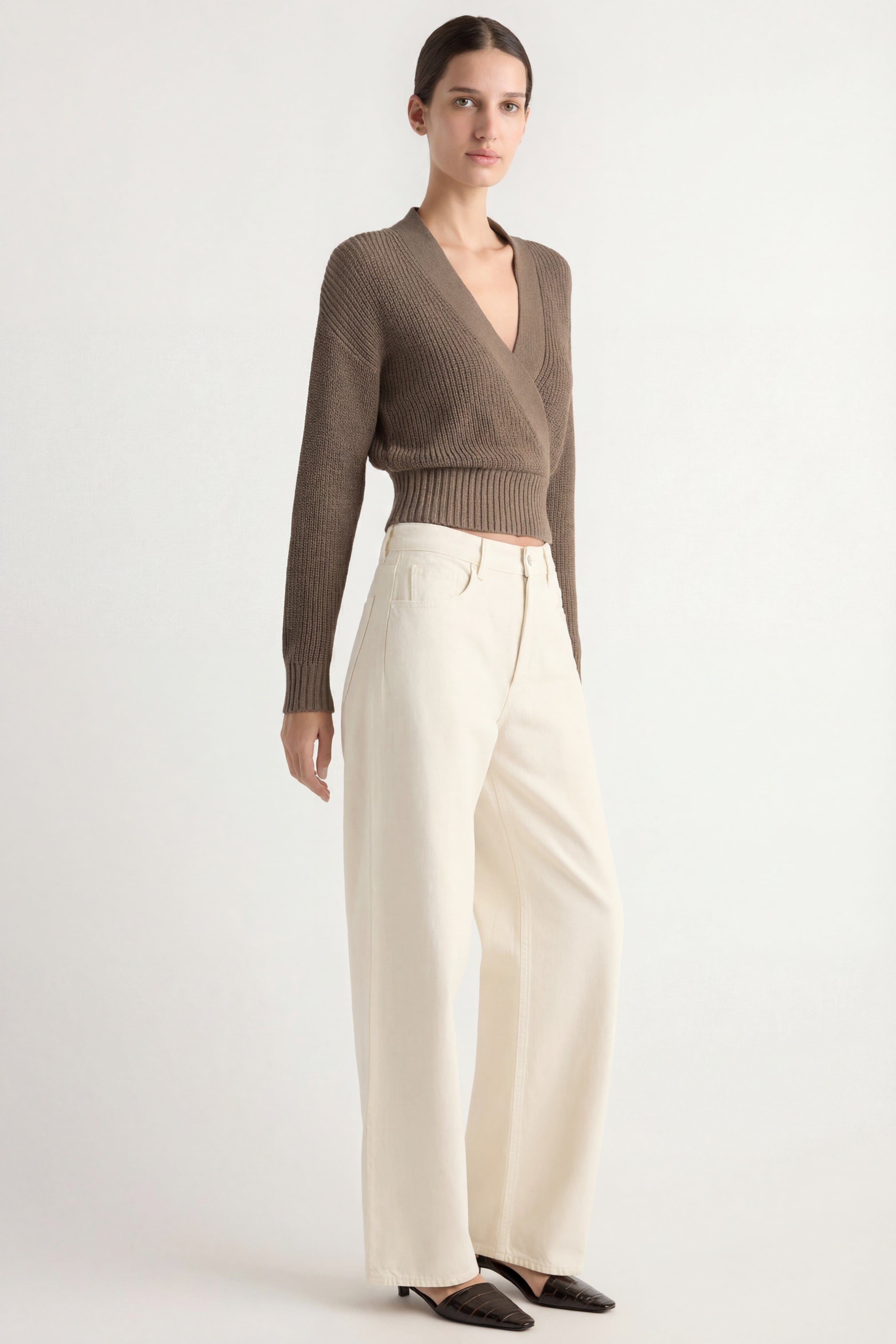 Maren Cropped V-Neck Sweater