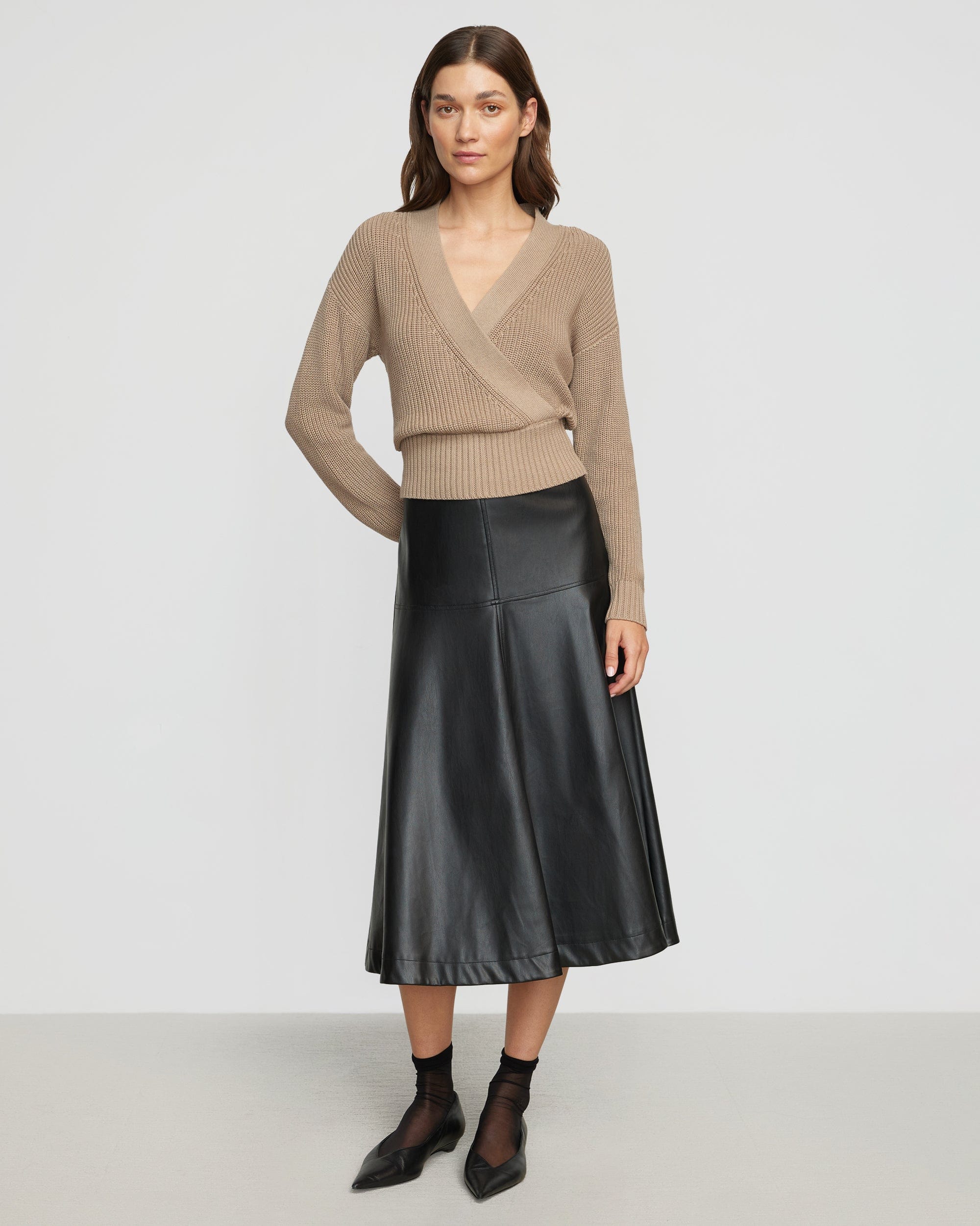 Maren Cropped V-Neck Sweater