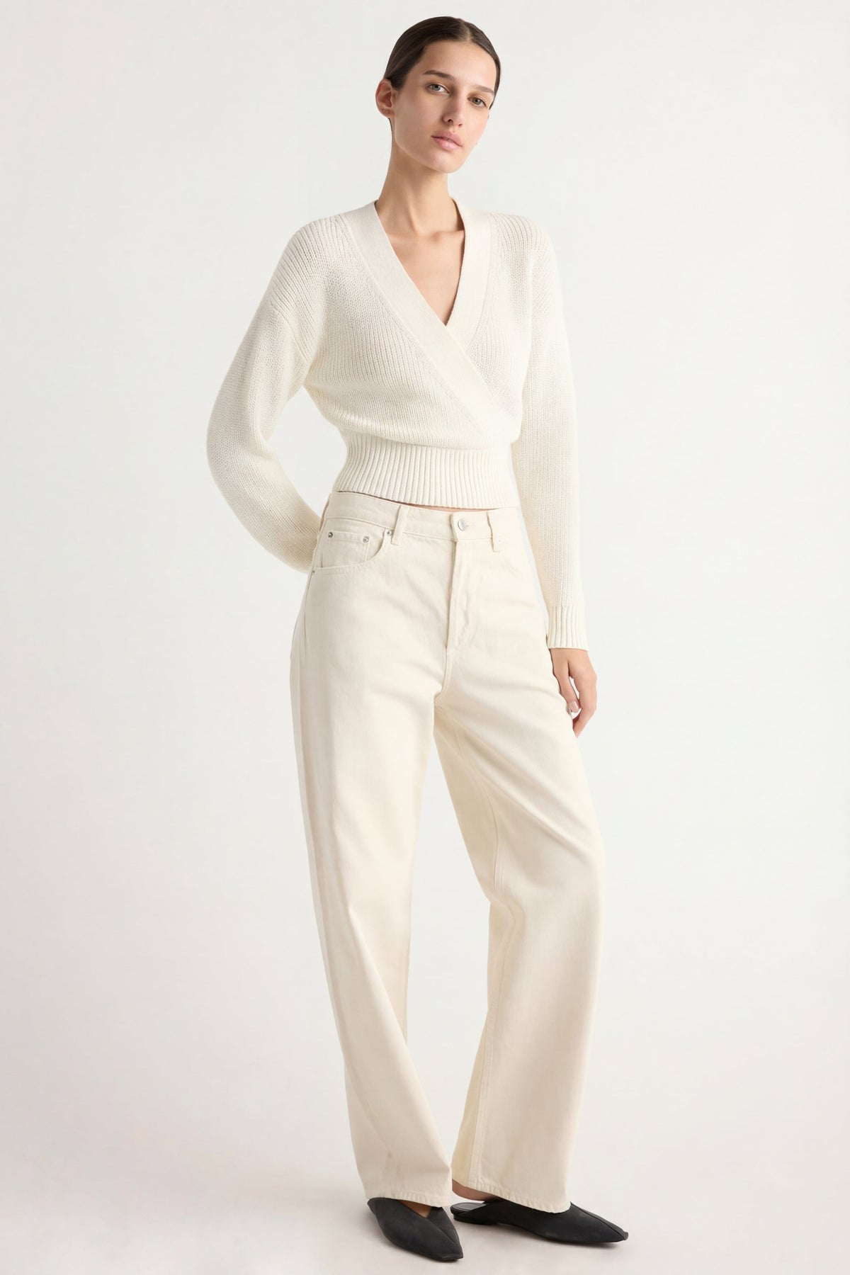 Maren Cropped V-Neck Sweater