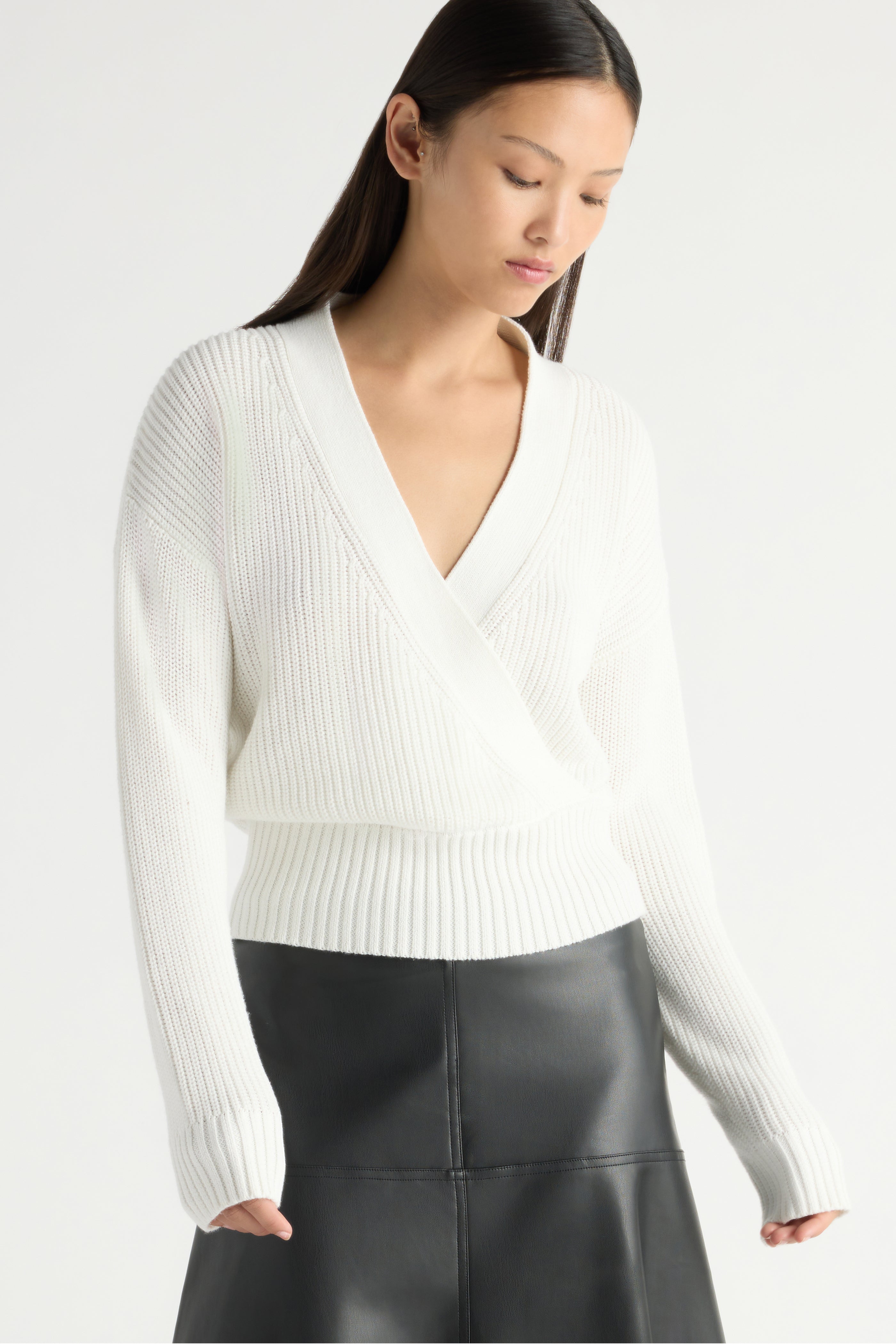 Maren Cropped V-Neck Sweater