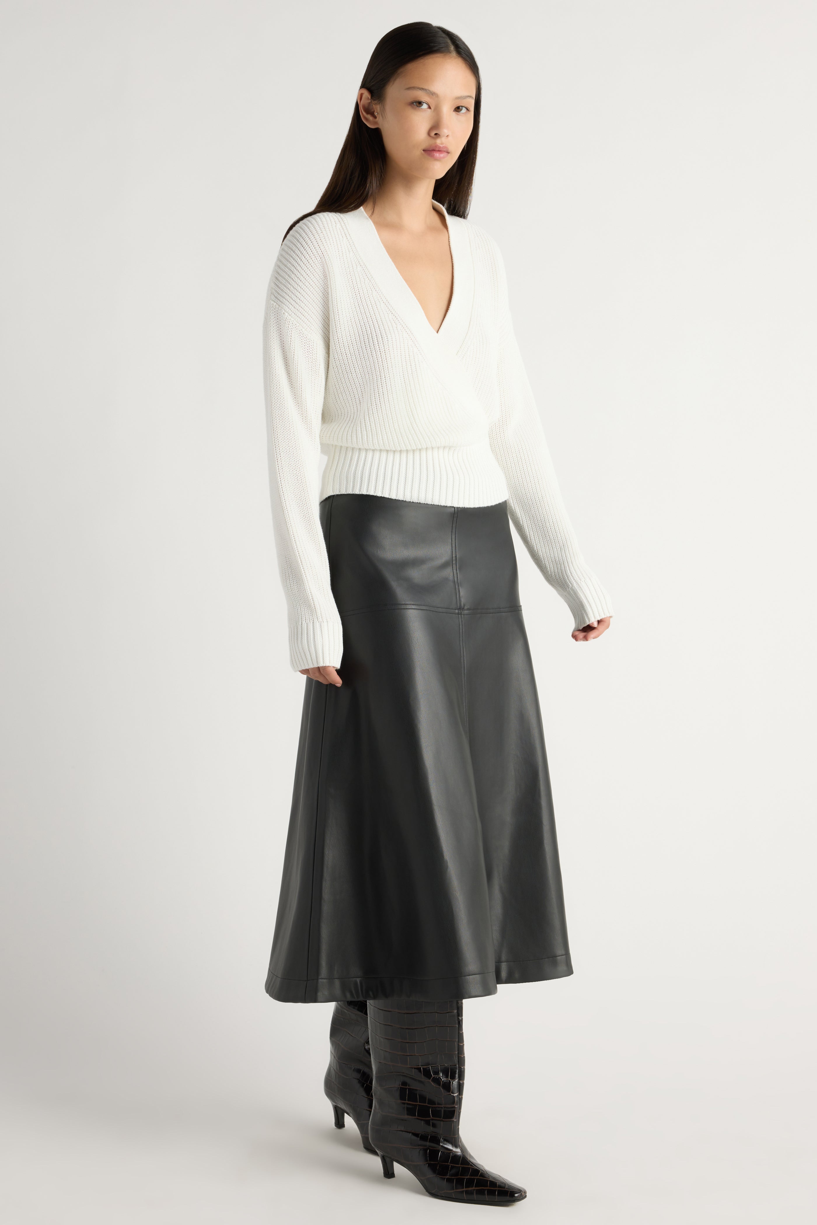 Maren Cropped V-Neck Sweater