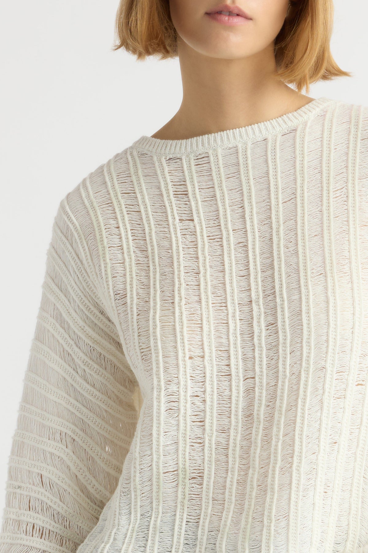 Matteo Semi-Sheer Open-Knit Sweater