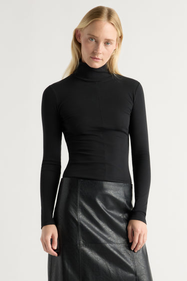 Riley | Michi Seam-Detail Turtleneck Tee in Size Small