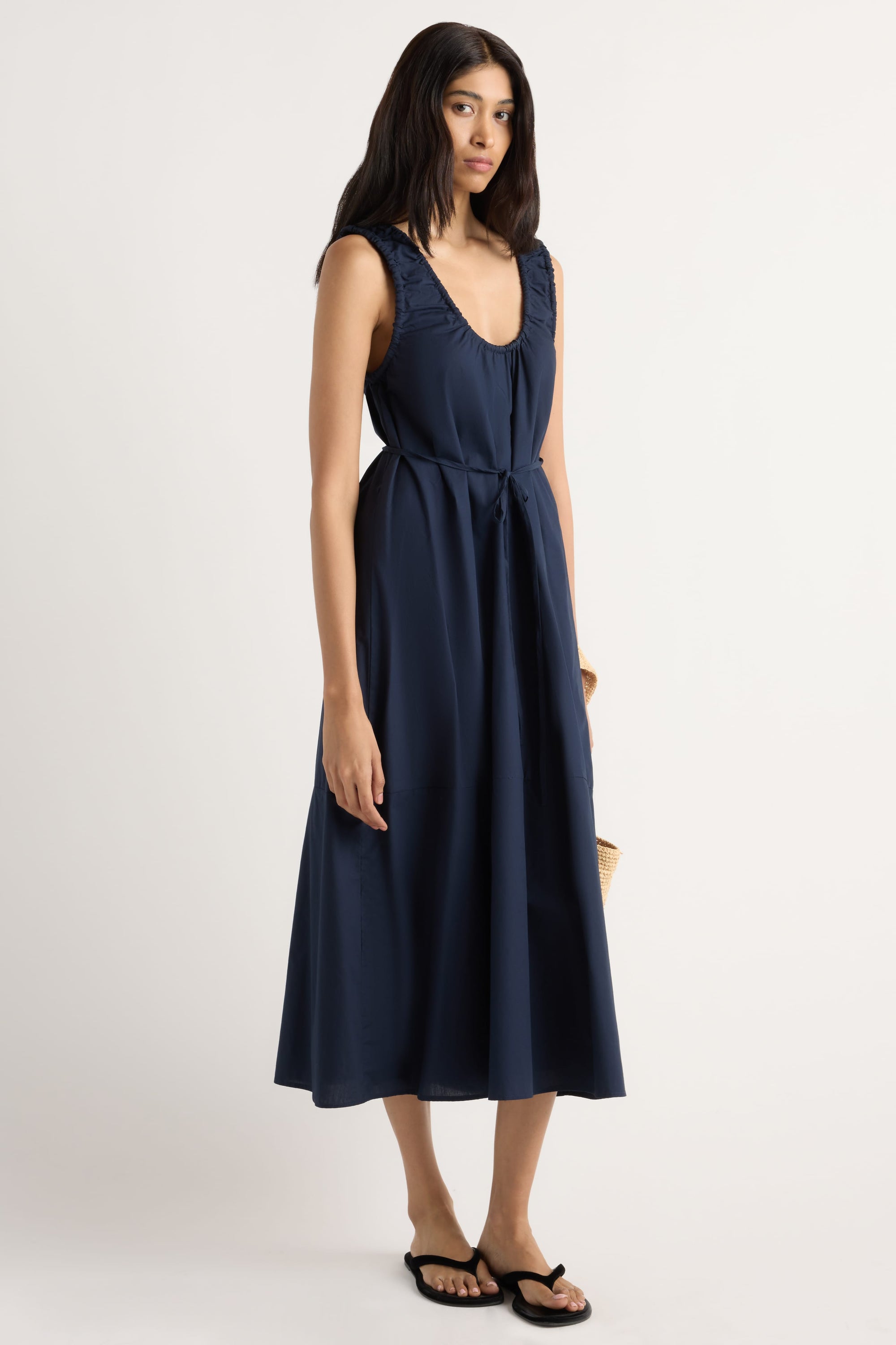 Midori Organic Cotton U-Neck Dress Dark Navy / 1X