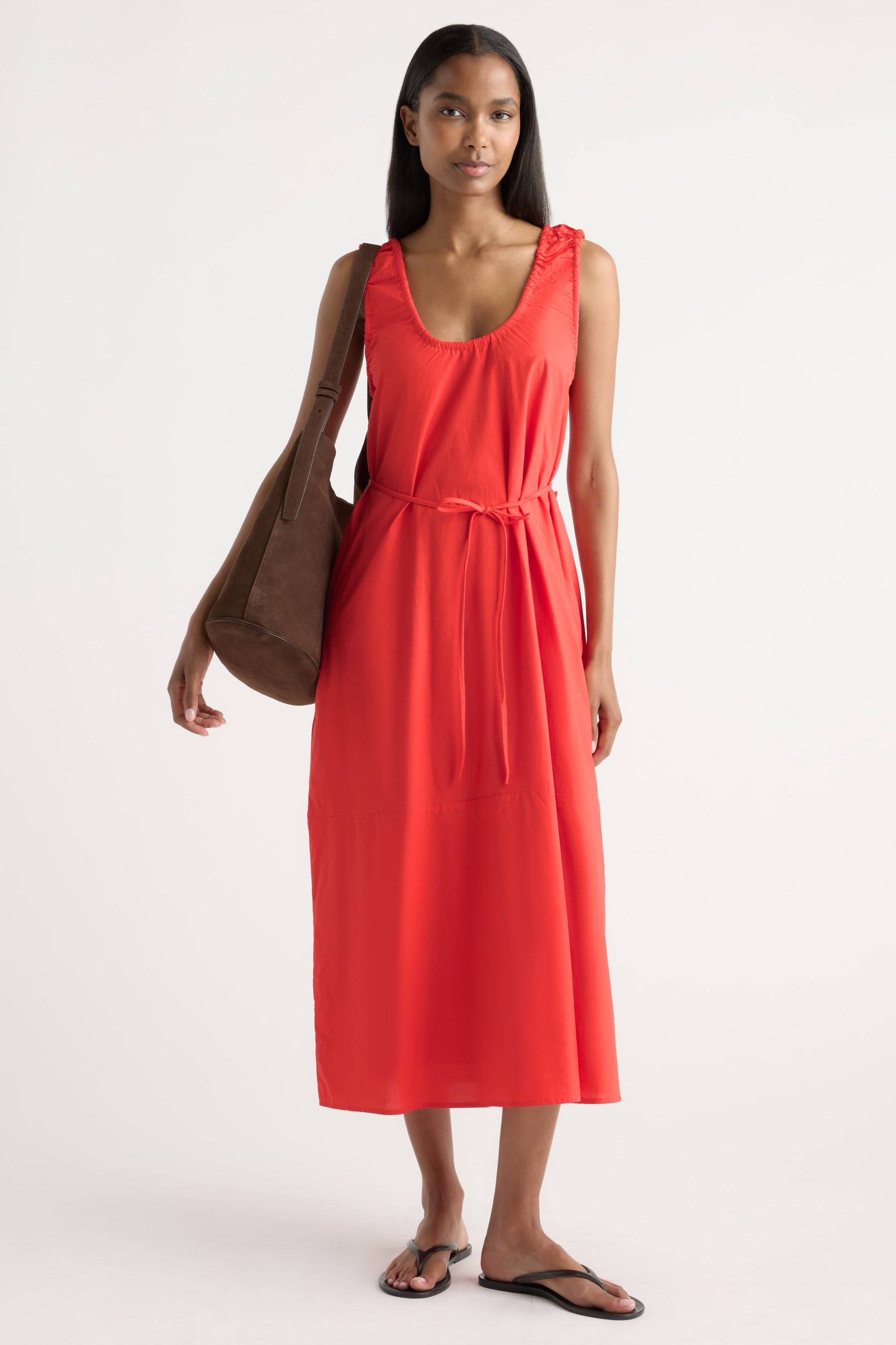 Midori Organic Cotton U-Neck Dress Tomato / XS Midori Organic Cotton U-Neck Dress Tomato / XS