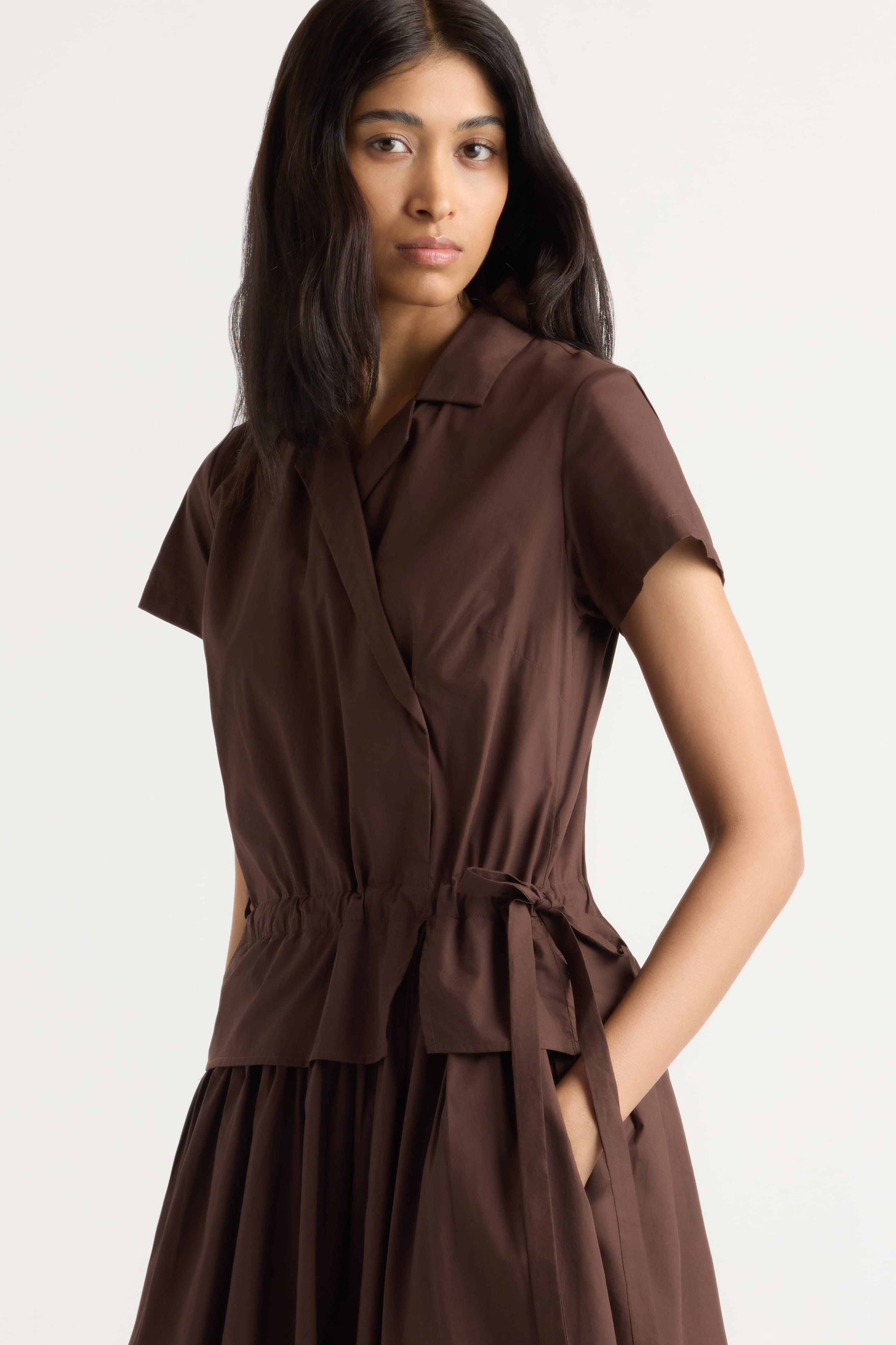 Mitsuki Organic Cotton Wrap-Shirt Dress