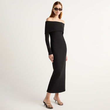 Kelsey | Morgan Split Foldover Jersey Dress in Size Small