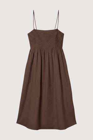 Myra Pintuck Cotton-Silk Dress