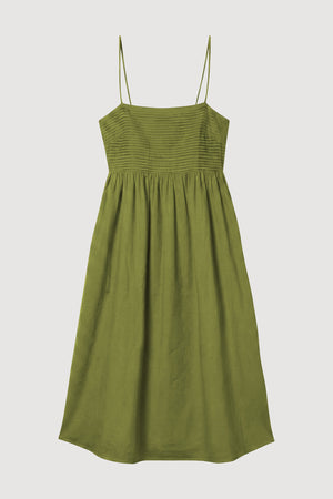 Myra Pintuck Cotton-Silk Dress