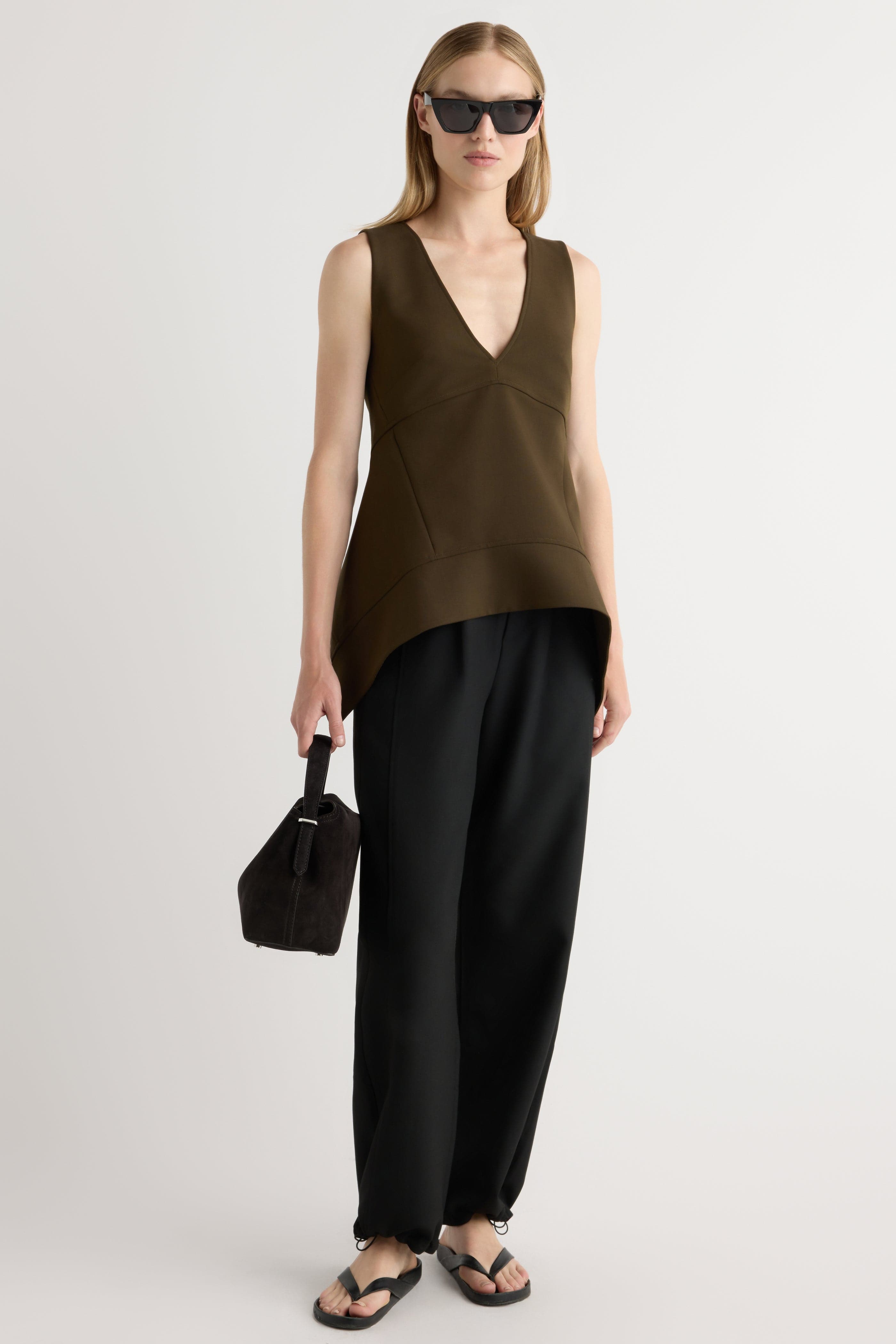 Nakitha Asymmetric-Tunic Hem Blouse