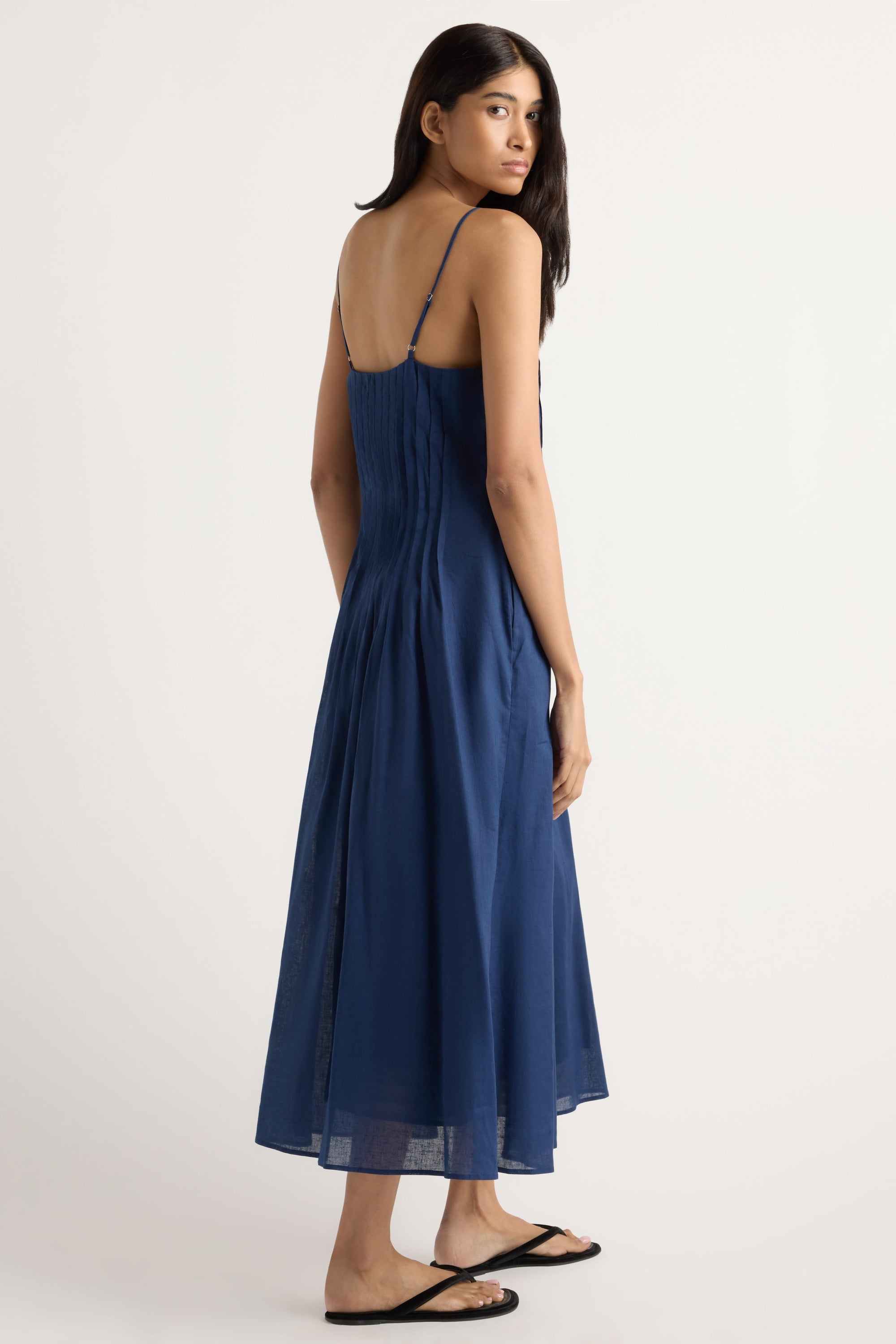 Naomi Pleated Linen-Cotton Dress Naomi Pleated Linen-Cotton Dress